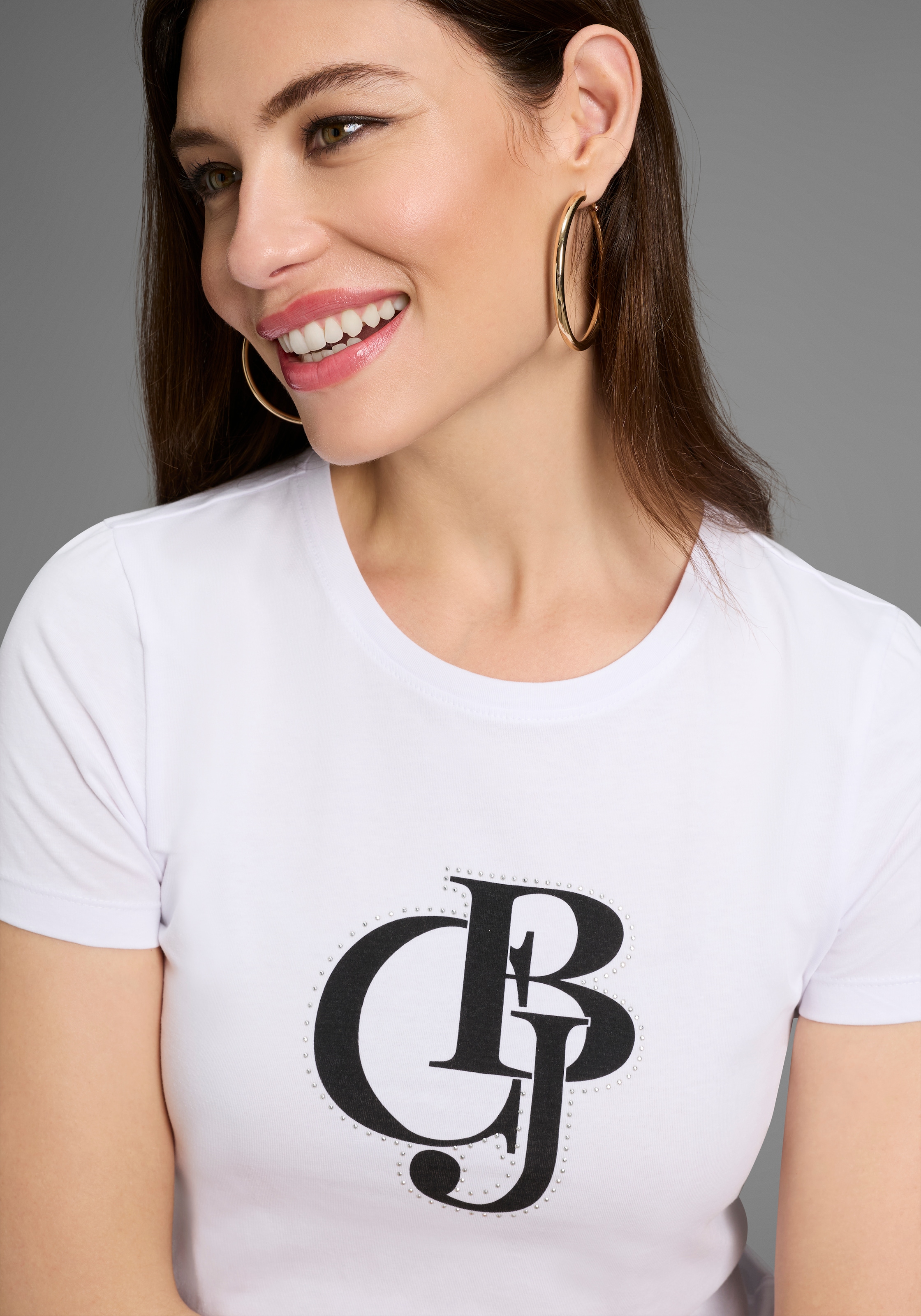 Bruno Banani T-Shirt, mit Logo-Print und Glitzersteinen - NEUE KOLLEKTION
