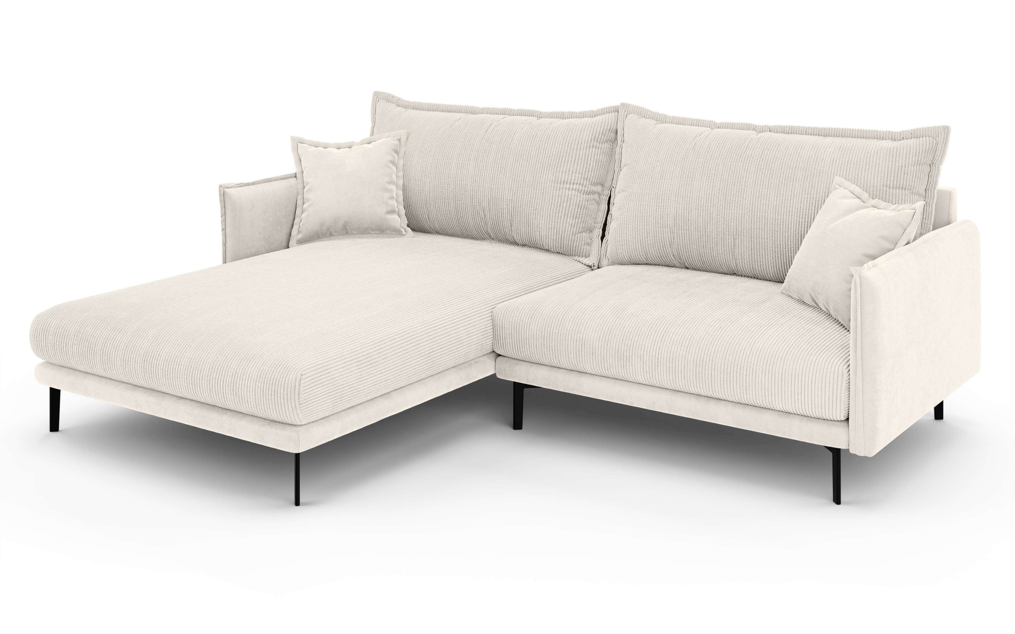 Home affaire Canapé d'angle »ALEXANDRIA mit Recamiere rechts oder links bestellbar, moderne Bezüge« L-Form mit Wellenunterfederung, Masse: B/H/T 246/86/190 cm