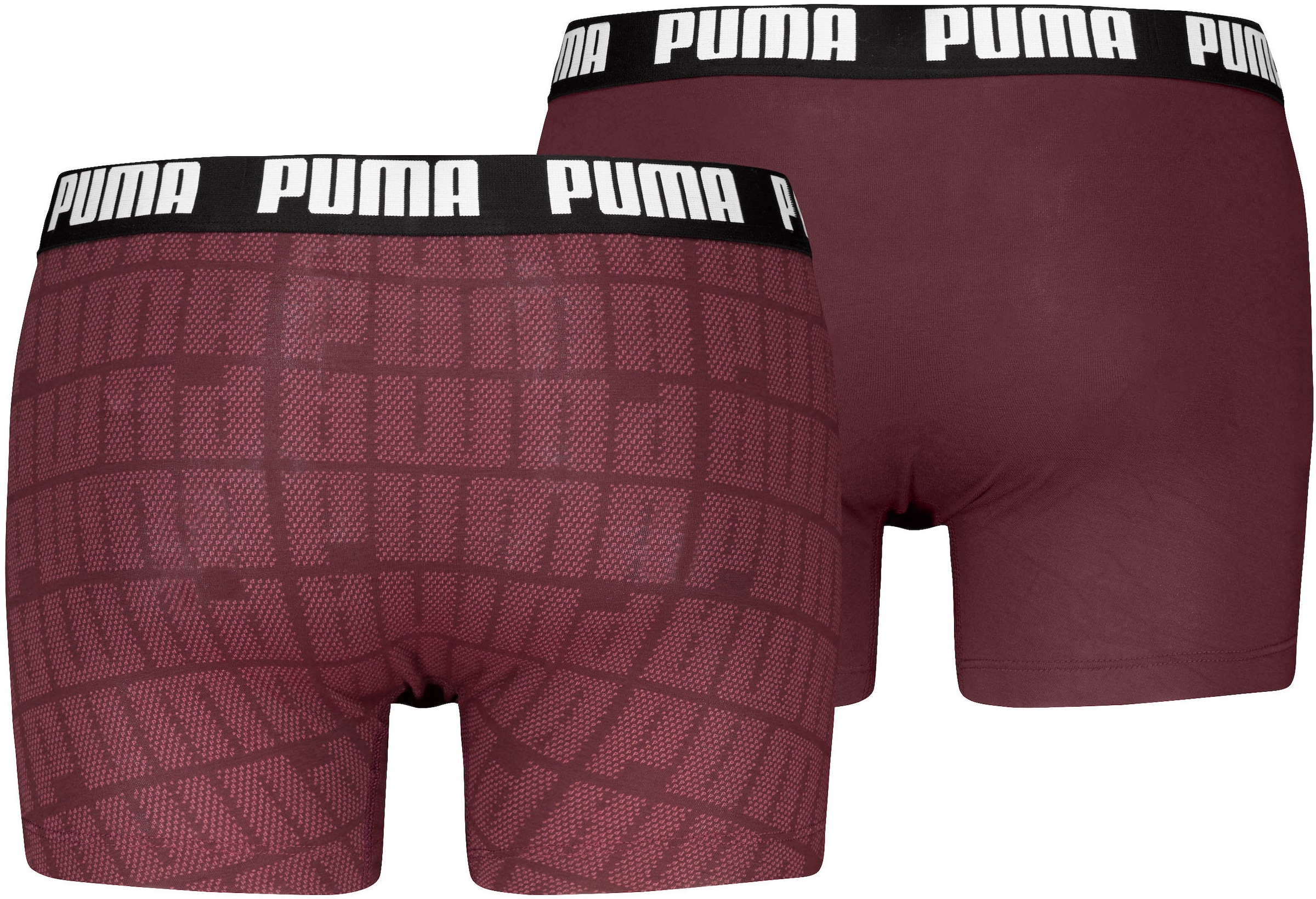 PUMA Boxershorts »PUMA MEN LOGO PRINT BOXERS 2P«, elastischer Logobund, ohne Eingriff