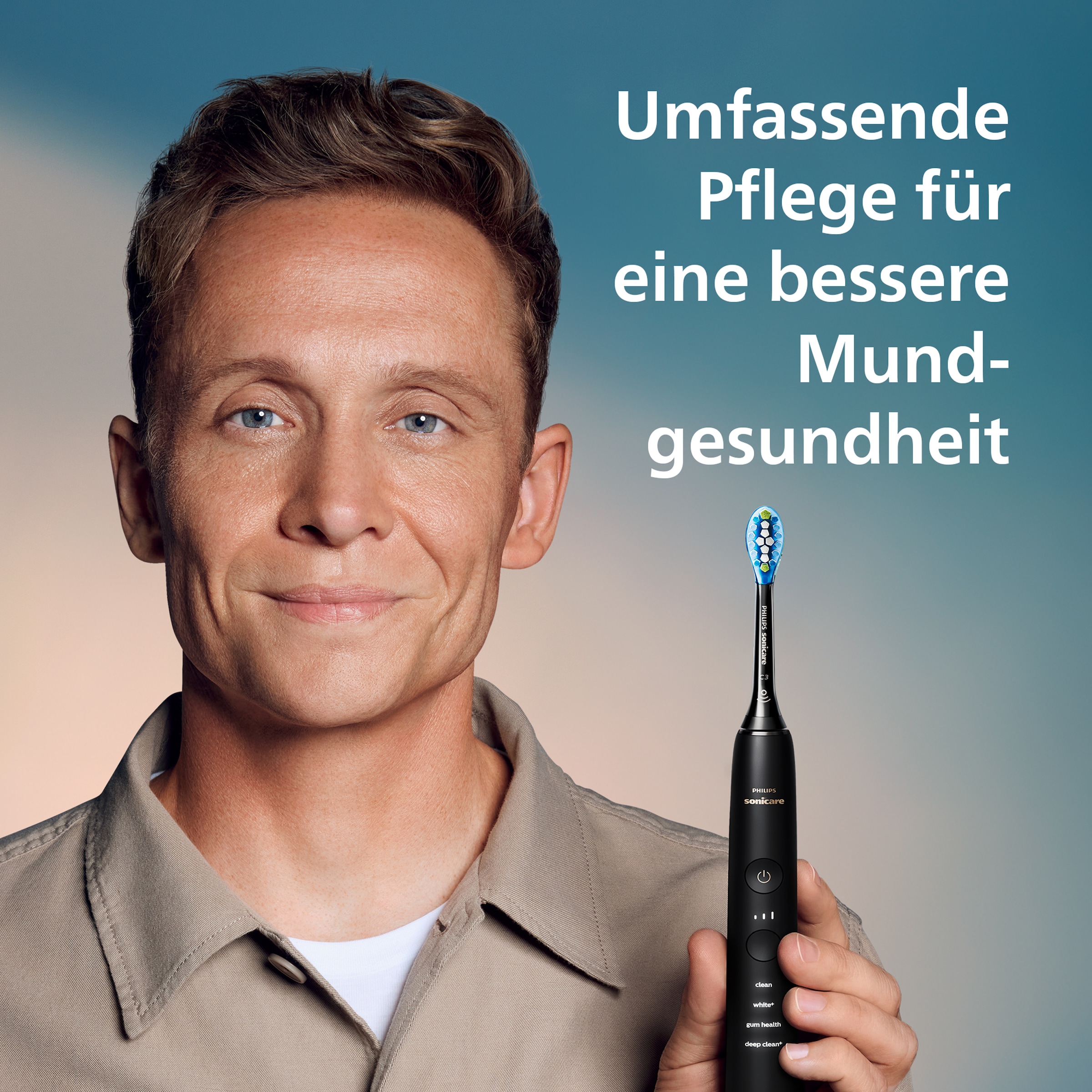 Philips Sonicare Brosse à dents électrique »DiamondClean 9000 HX9914« 2 cuis Aufsteckbürsten DiamondClean Premium Schallzahnbürste, Doppelpack inkl. Ladeglas