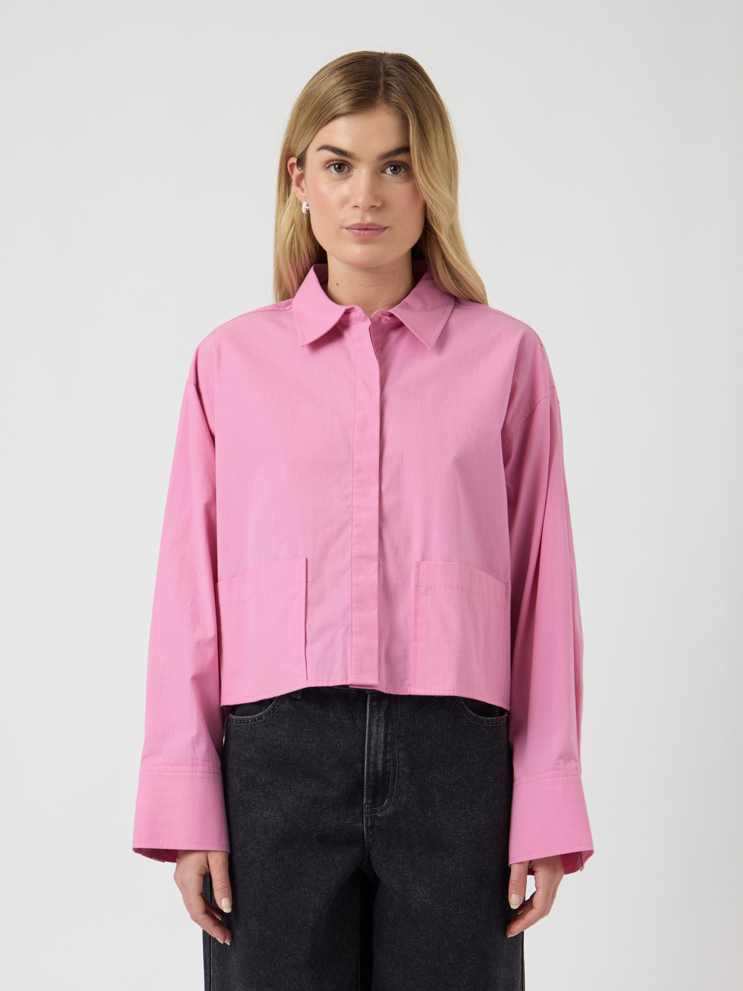 Image of Y.A.S Hemdbluse "YASLEE LS SHORT SHIRT S. NOOS" Baumwolle
