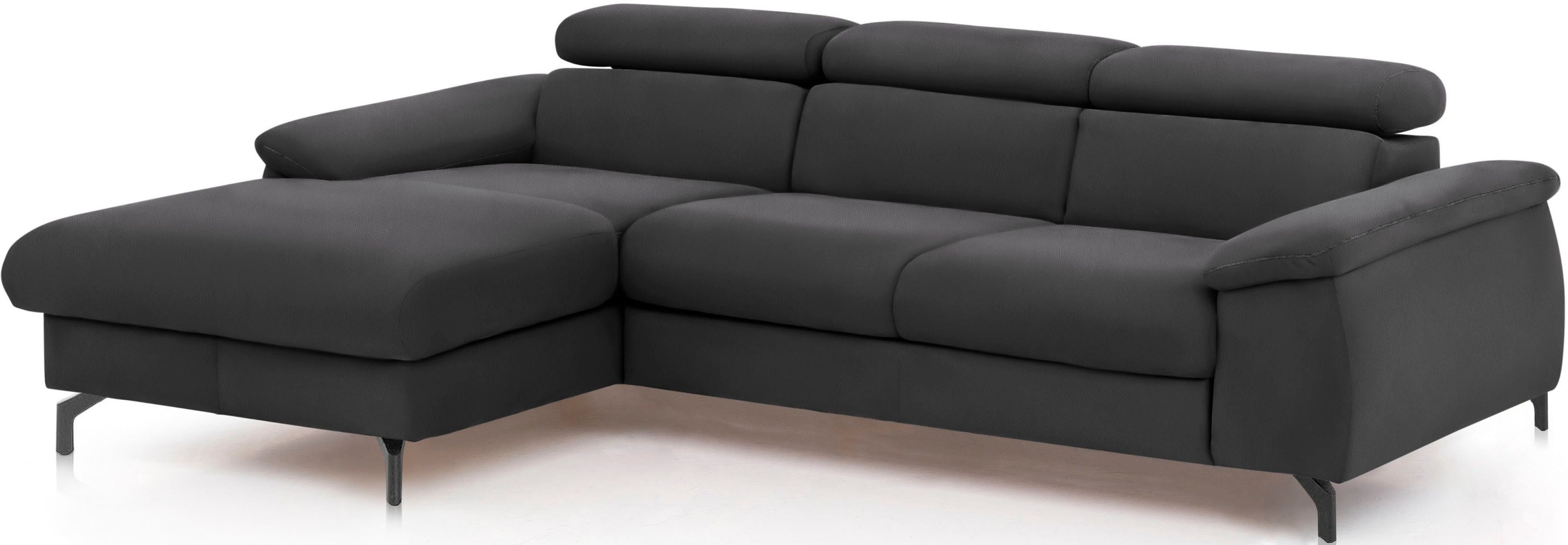 COTTA Polstergarnitur »Komaris L-Form«, (Set), Set bestehend aus: Ecksofa mit Kopfteilverstellung & Hocker