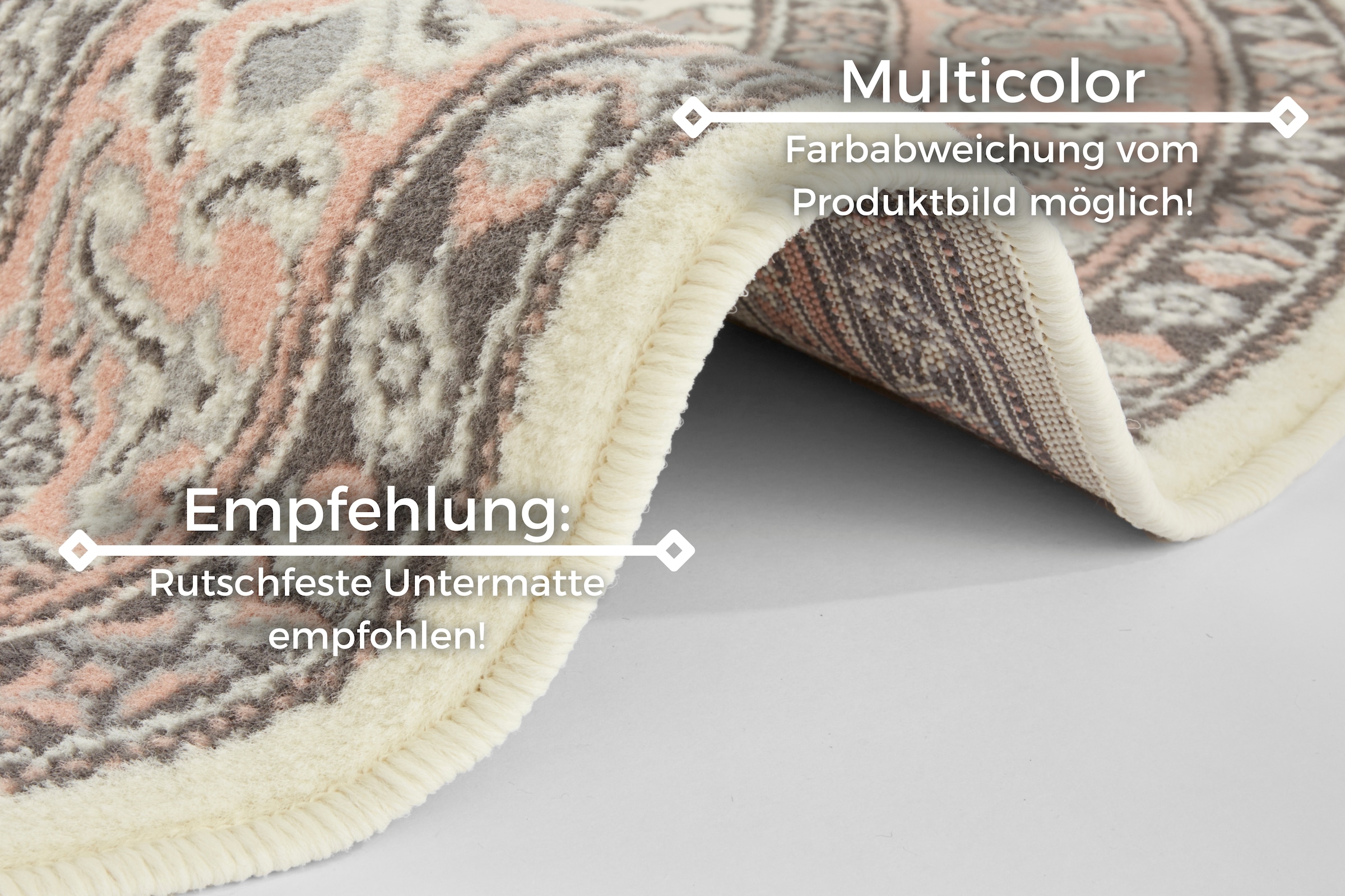HANSE Home Teppich »Parun Täbriz«, rund, 9 mm Höhe, Kurzflor, Orient, Teppich, Vintage, Esszimmer, Wohnzimmer, Flur