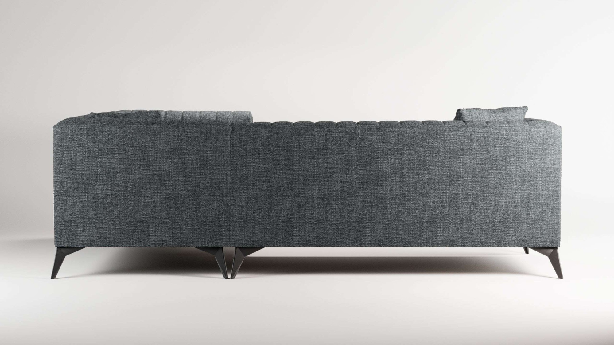 Places of Style Ecksofa »MATTHEW L-Form ideal für kleine Räume, Masse B/T/H: 240/167/74 cm«, elegantes Designsofa, Steppung im Rücken, incl. Zierkissen