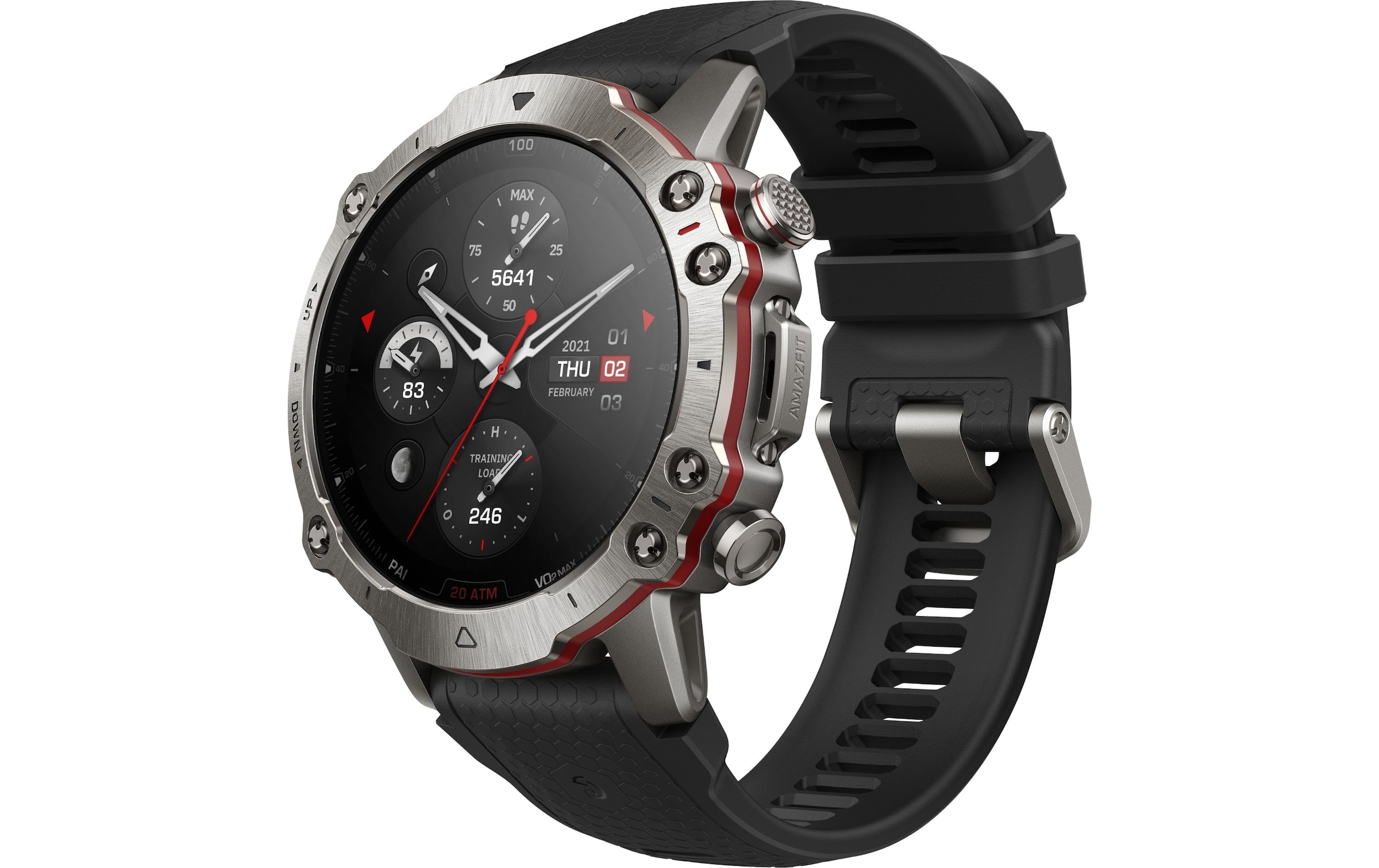 Smartwatch »Falcon Titanium / Black Strap«