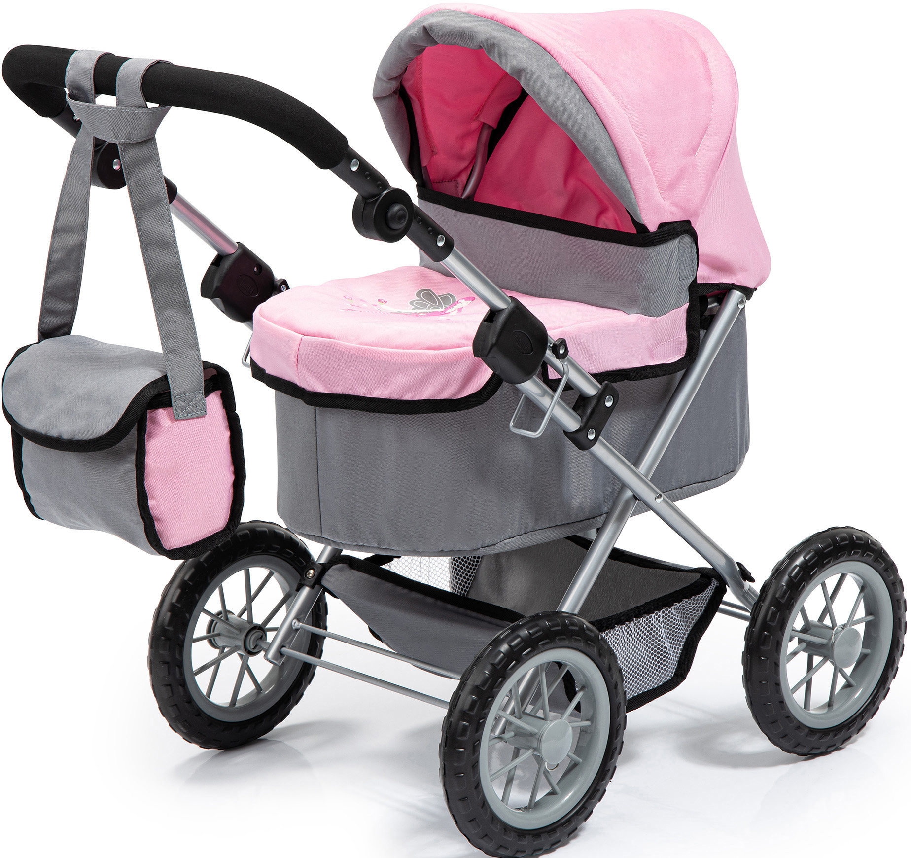 Image of Bayer Puppenwagen »Trendy, grau/rosa«, mit Wickeltasche bei Ackermann Versand Schweiz