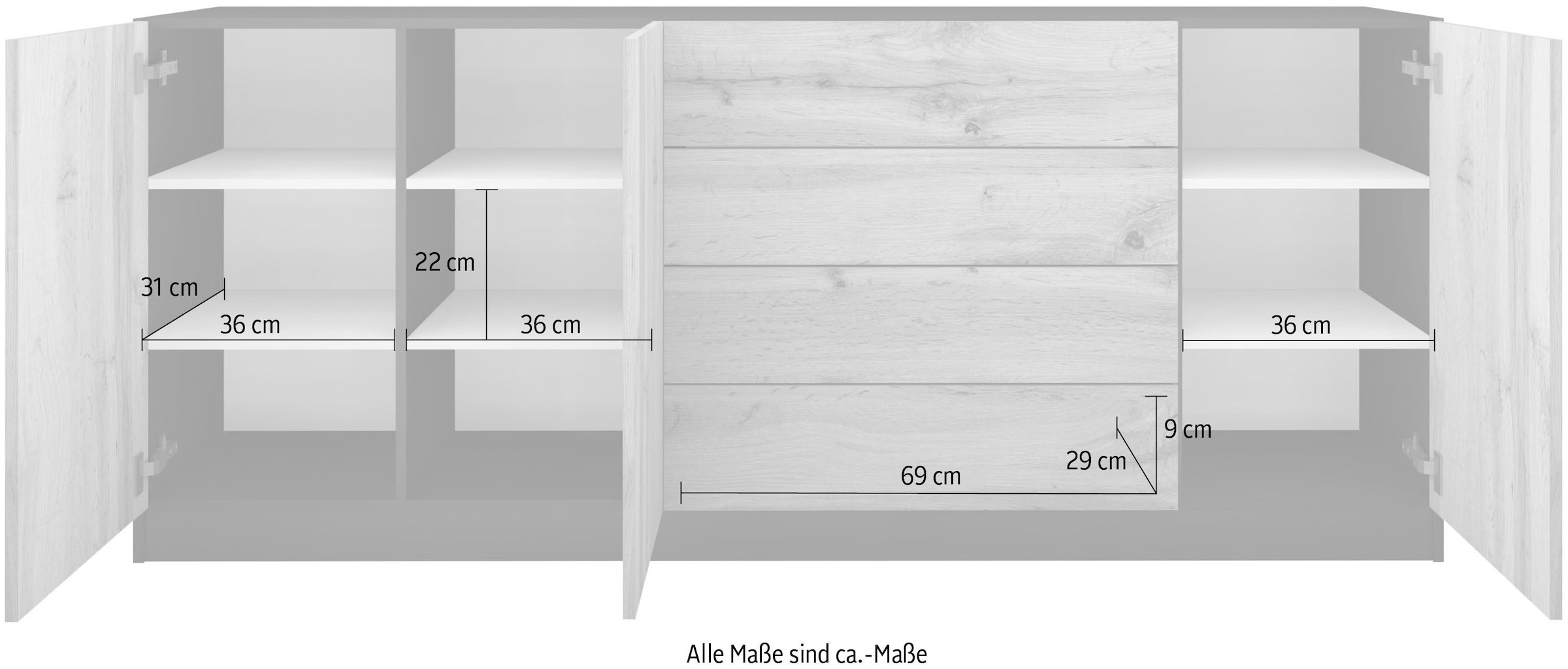 borchardt Möbel Sideboard »Vaasa«, Breite cm günstig 190 kaufen