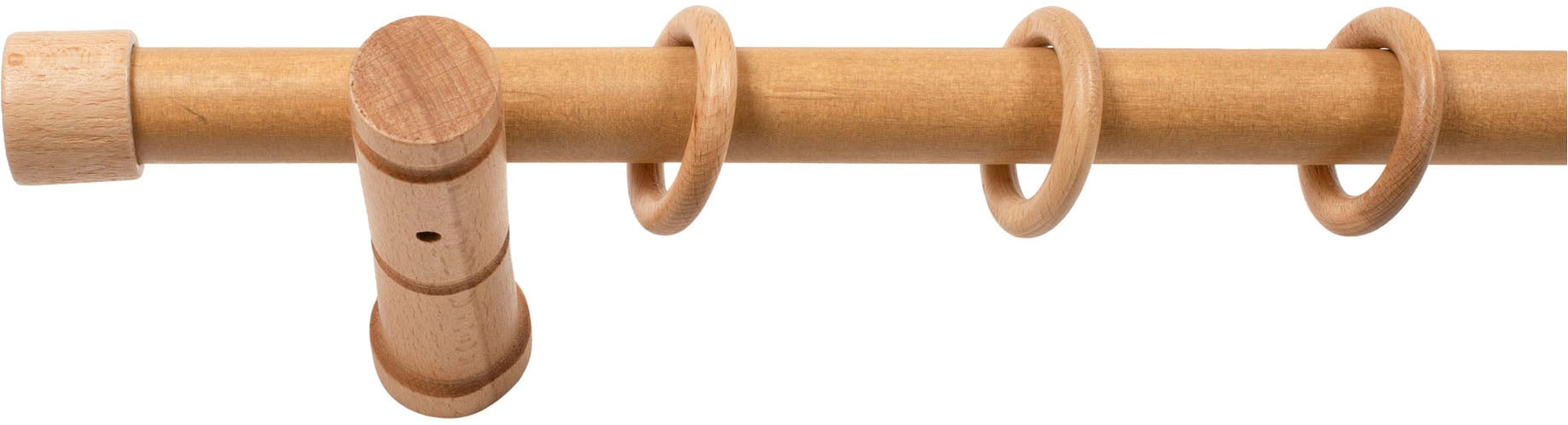 SN DECO GROUP Gardinenstange »Cafiro« 1 läufig-läufig Fixmass 28 mm, Holz, verschiedene Längen und Farben, Komplettset