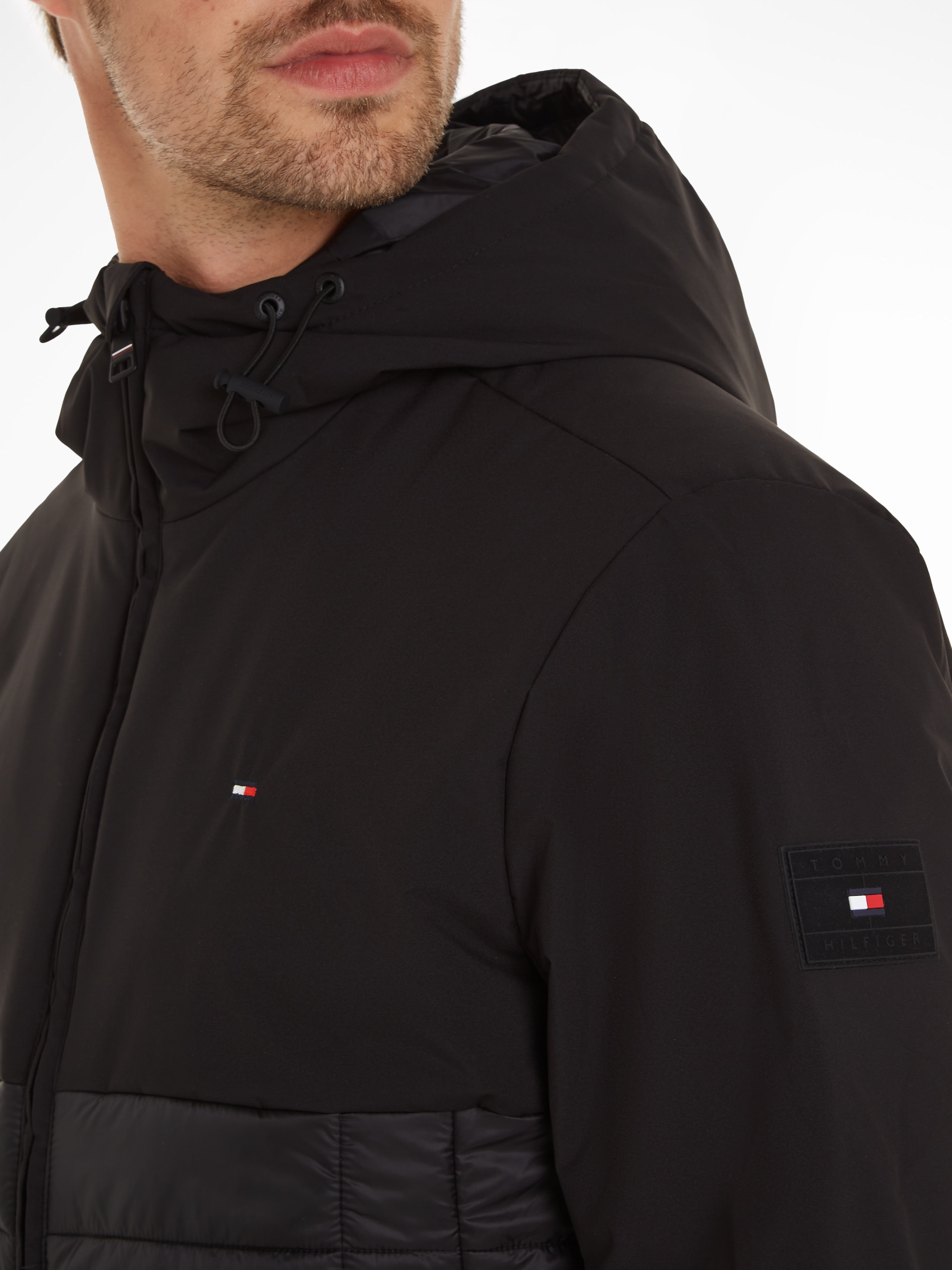 Tommy Hilfiger Steppjacke »CL MIX MEDIA HOODED JACKET«, mit Kapuze