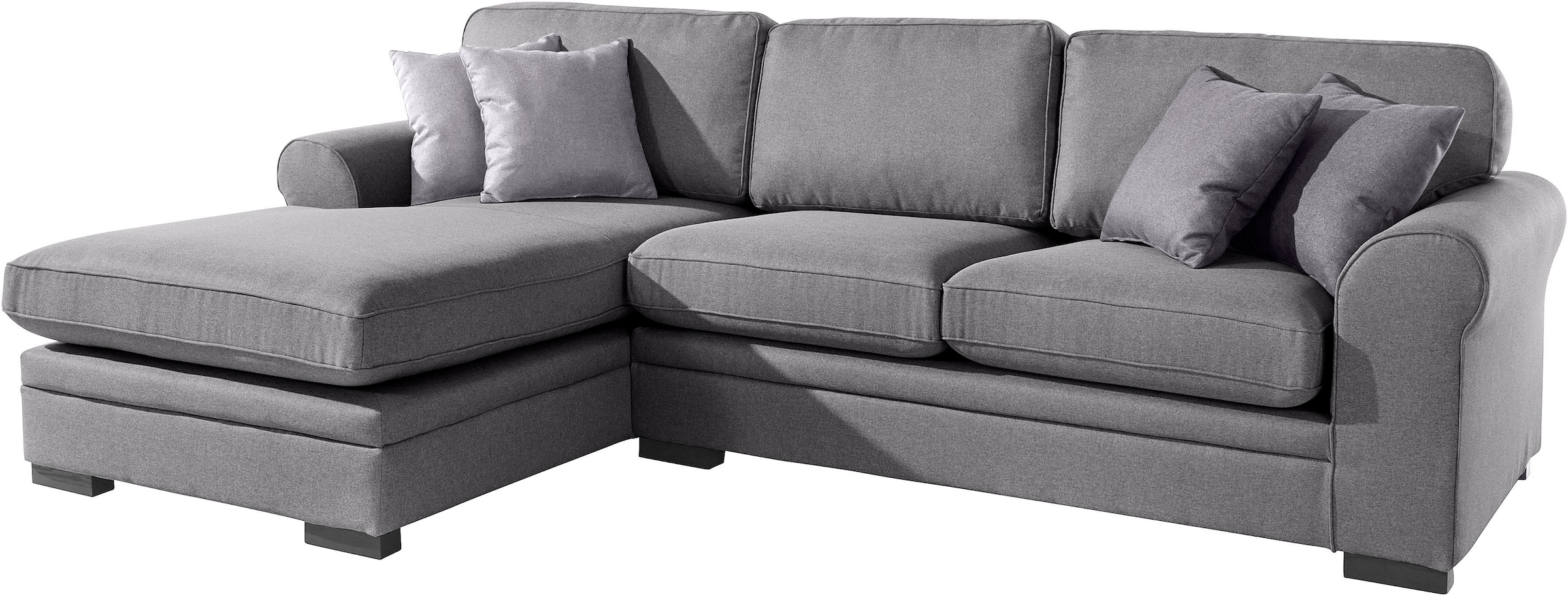 Home affaire Ecksofa »Broughton L-Form« weicher Sitzkomfort, incl. 4 Zierkissen, Keder