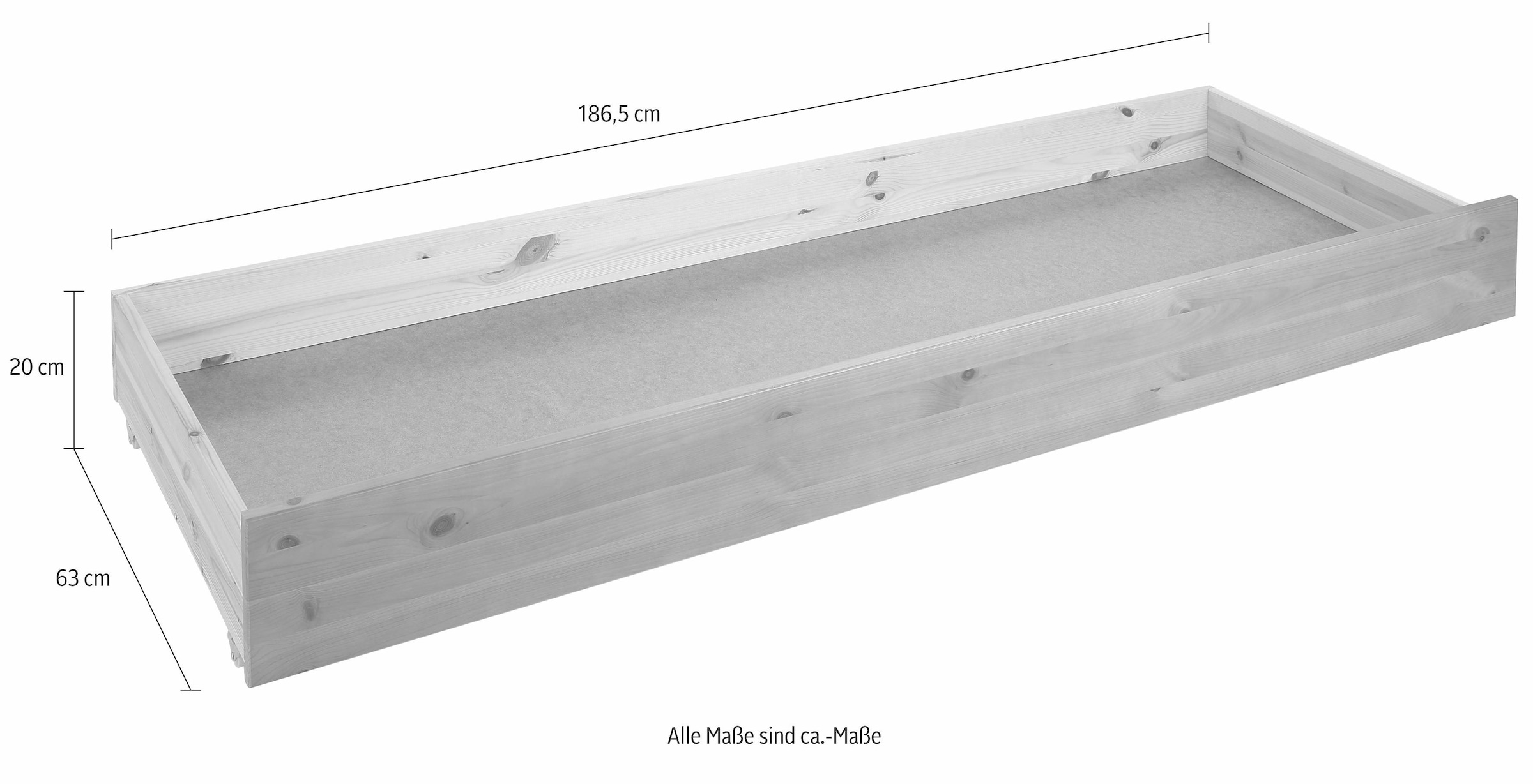 GOODproduct Schubkasten »KERO« Set, 2 Stk. tlg. passend zum Massivholzbett 'KERO', Breite 192 cm