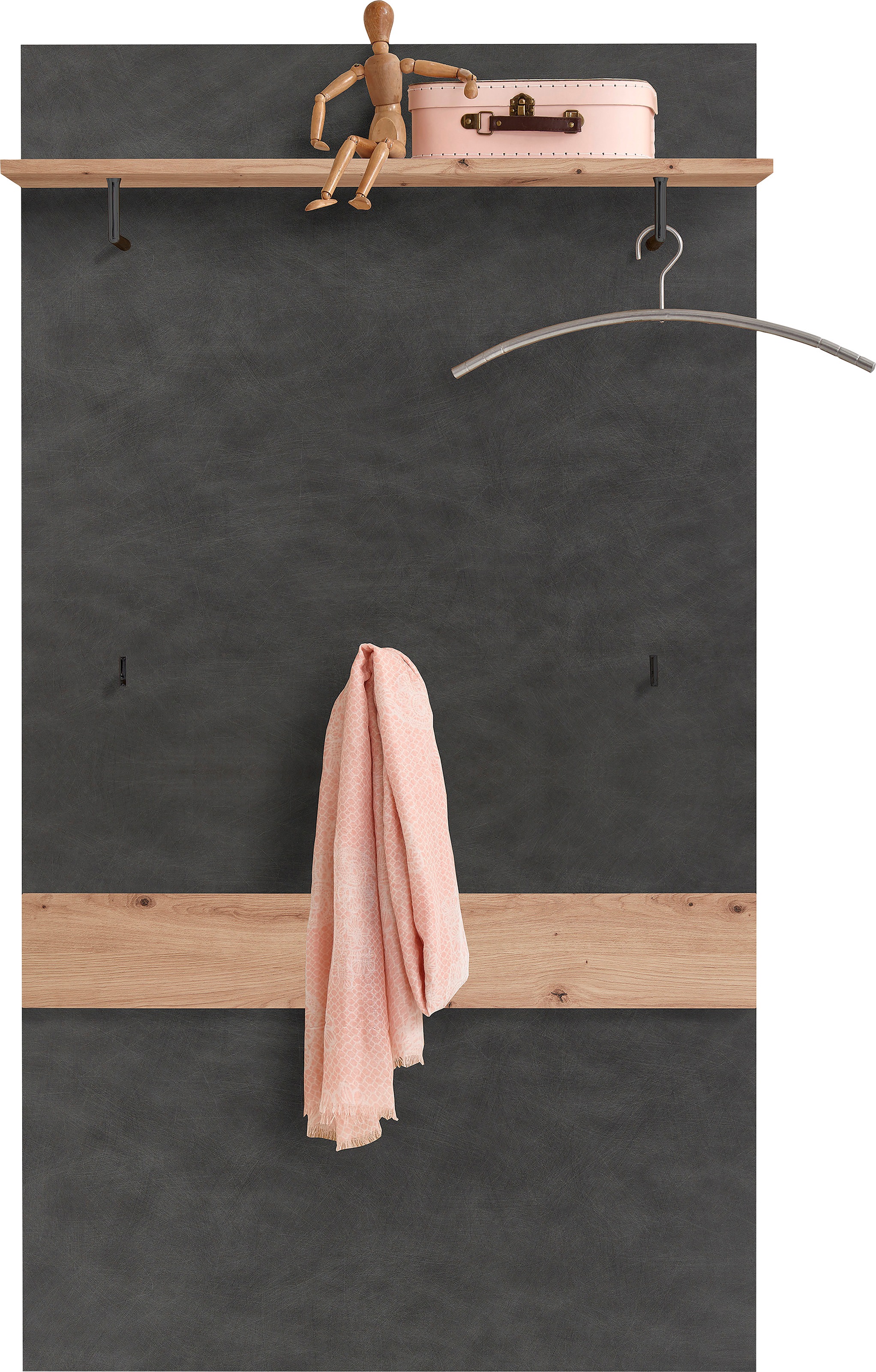 Image of FMD Garderobenpaneel "Bristol 200" Wandgarderobe mit Ablage und Hacken, Breite 80 cm