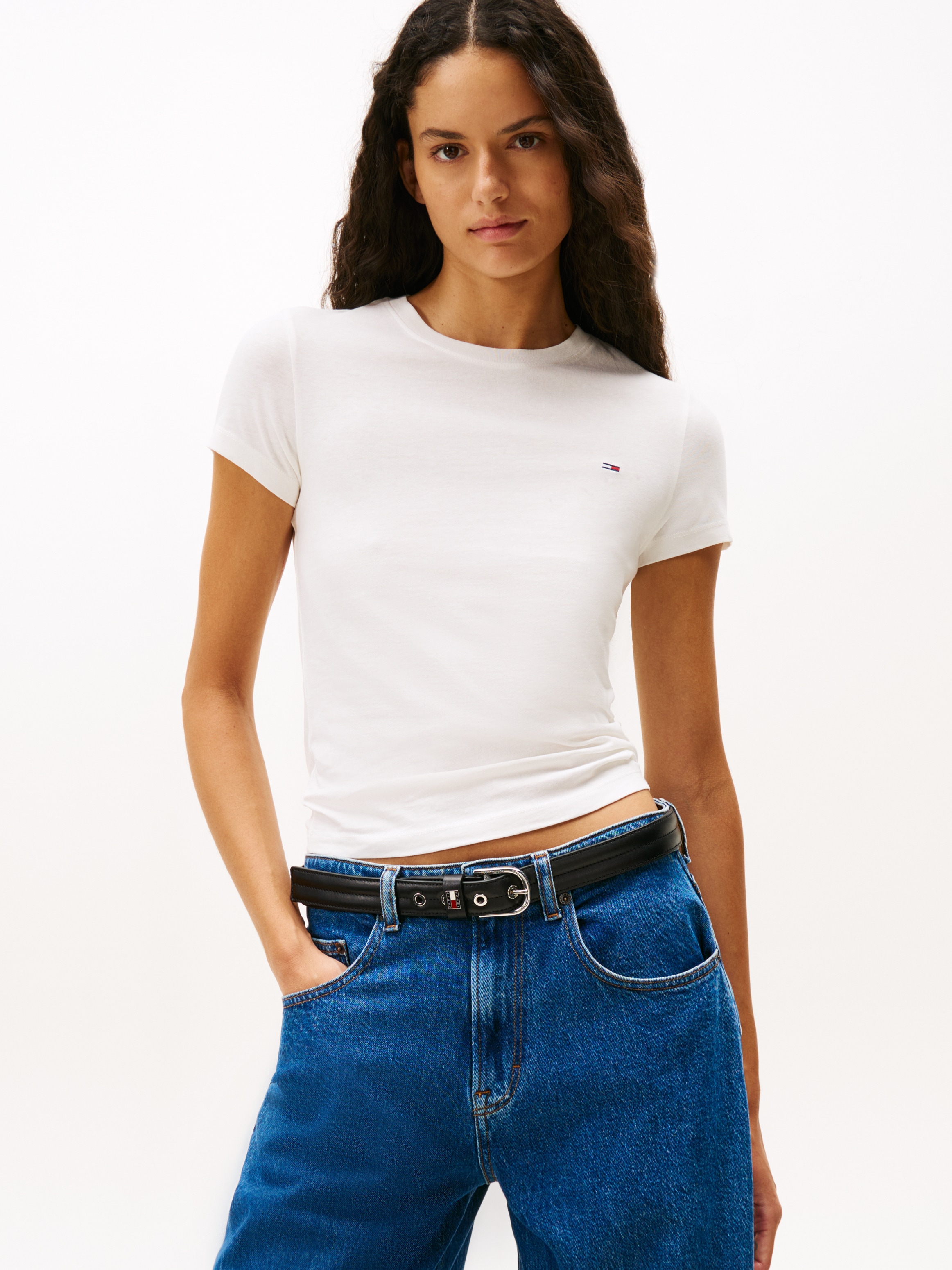 Tommy Jeans T-Shirt »TJW 2PACK C-NECK TEE«, 2 Stk. mit Logo-Stickerei
