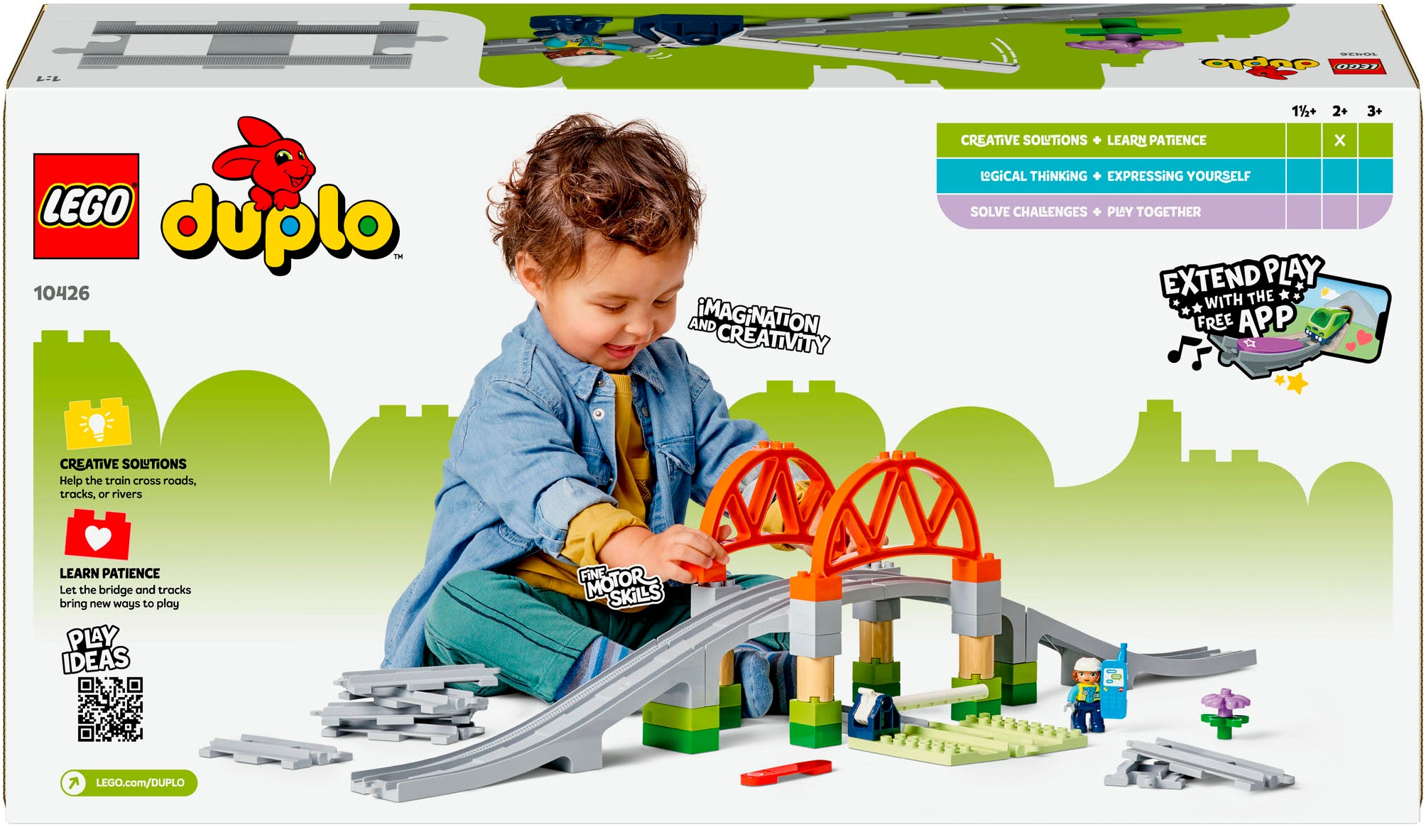 LEGO® Konstruktionsspielsteine »Eisenbahnbrücke und Schienen – Erweiterungsset (10426)« LEGO DUPLO Town; Made in Europe