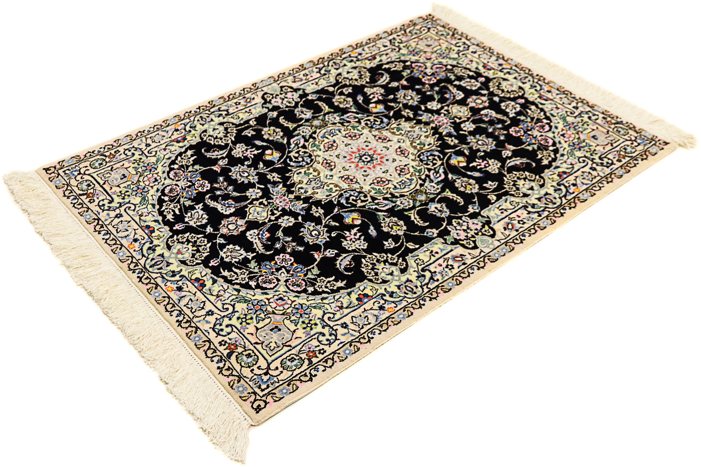 Image of morgenland Orientteppich »Perser - Nain - Premium - 117 x 80 cm - dunkelblau«, rechteckig, 6 mm Höhe, Wohnzimmer, Handgeknüpft, Einzelstück mit Zertifikat bei Ackermann Versand Schweiz