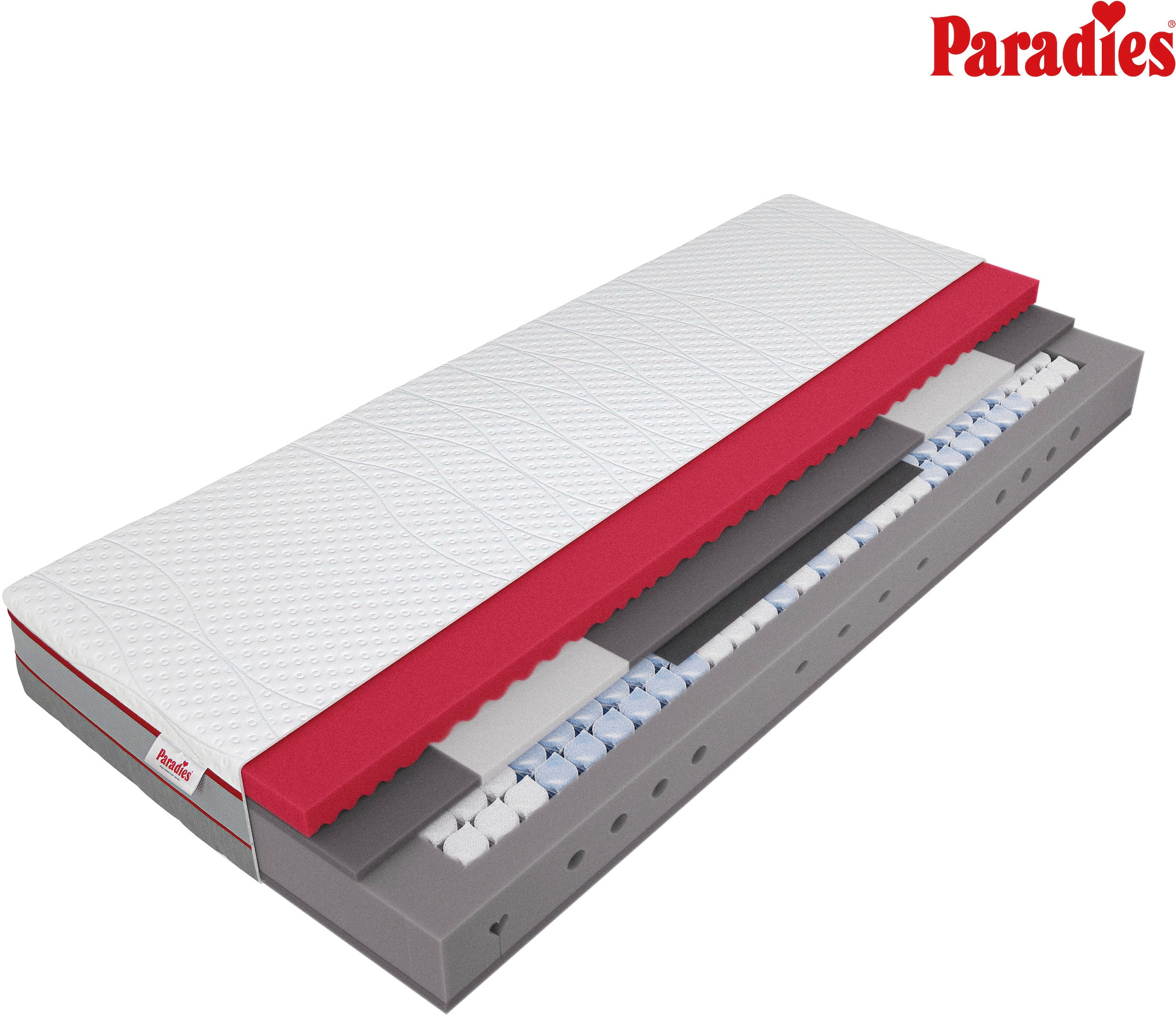 Image of Paradies Federkernmatratze "Neuheit: Paradies Perfekta TFK, 90x200, 140x200 cm & weitere Grössen" 22 cm hoch Raumgewicht: 35 kg/m³ 1.000 Federn 1 Stk. tlg. Matratze mit 1.000 Federn für maximale Punktelastizität und Komfort