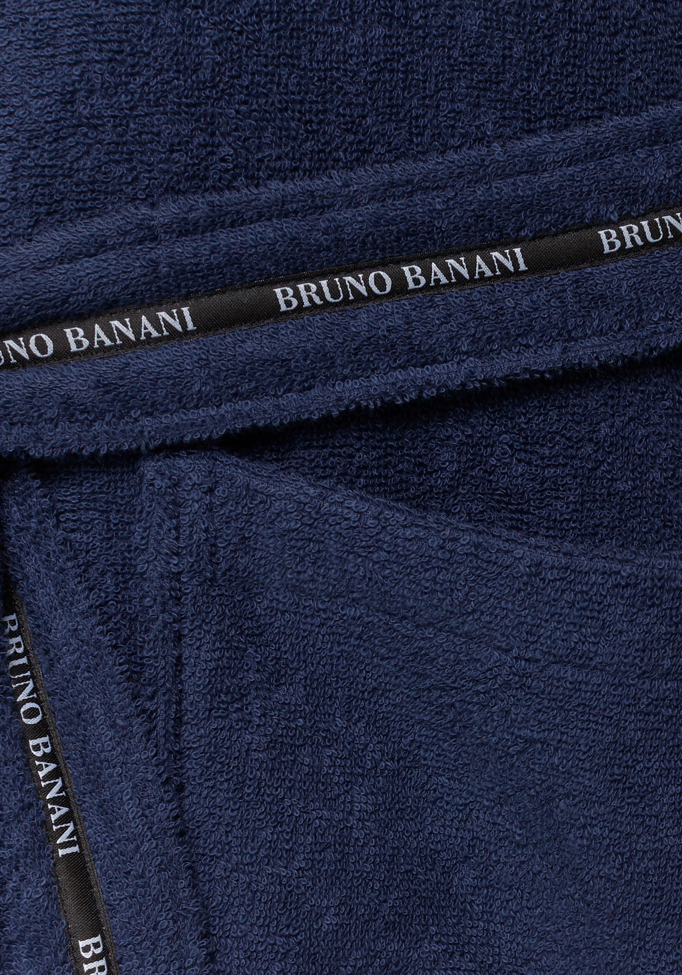 Bruno Banani Herrenbademantel »»Danny««, (1 St.), mit Logostreifen, Herren  Bademantel aus 100% Baumwolle, S-4XL versandkostenfrei auf
