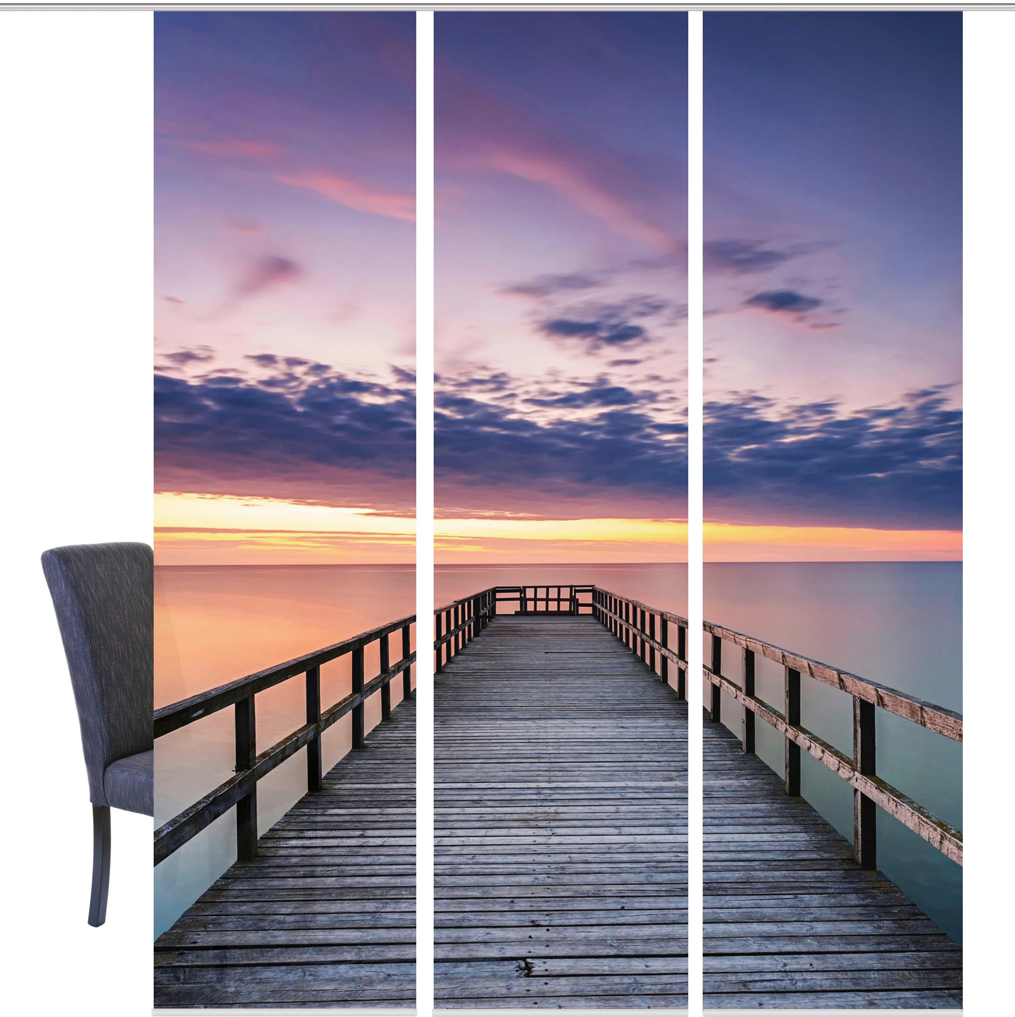 Image of HOME WOHNIDEEN Schiebegardine »PUENTE«, (3 St.), blickdicht, Digital bedruckt bei Ackermann Versand Schweiz