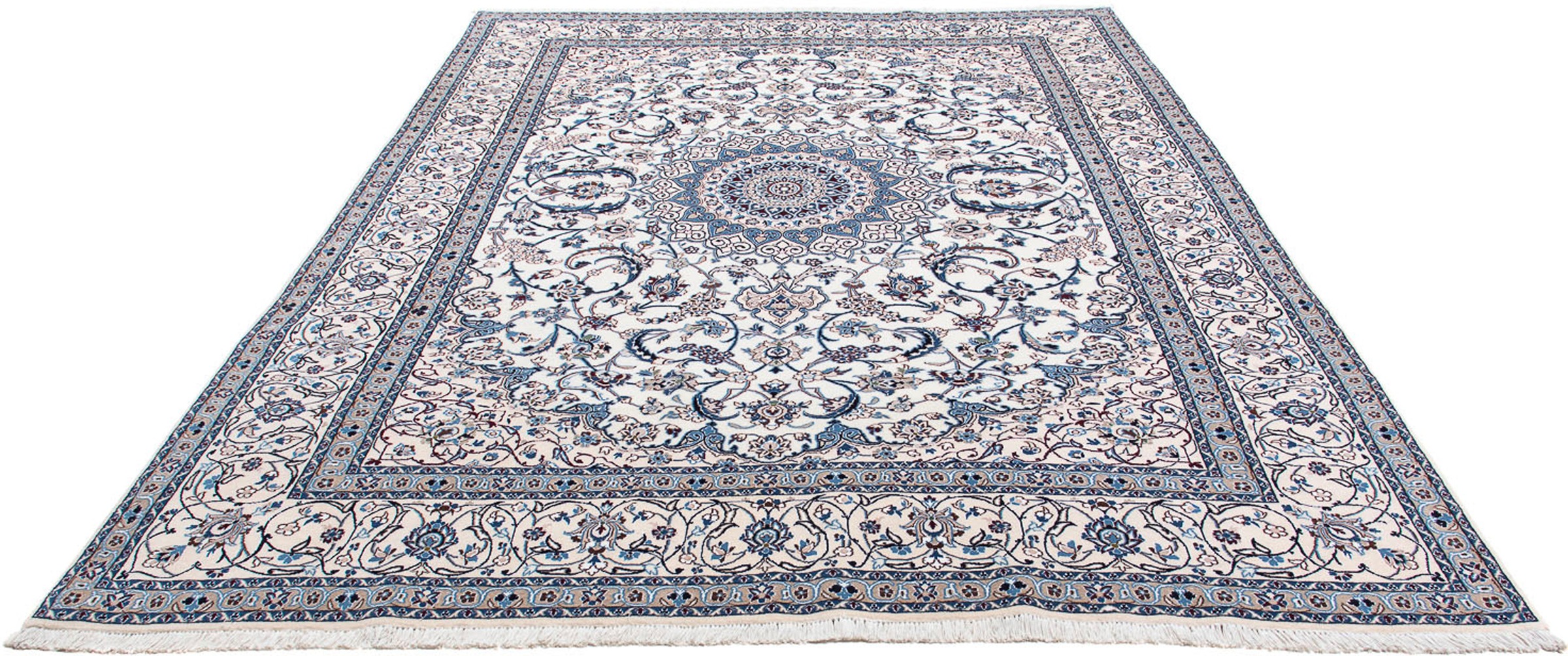 Image of morgenland Orientteppich »Perser - Nain - Royal - 337 x 246 cm - beige«, rechteckig, 10 mm Höhe, Wohnzimmer, Handgeknüpft, Einzelstück mit Zertifikat bei Ackermann Versand Schweiz