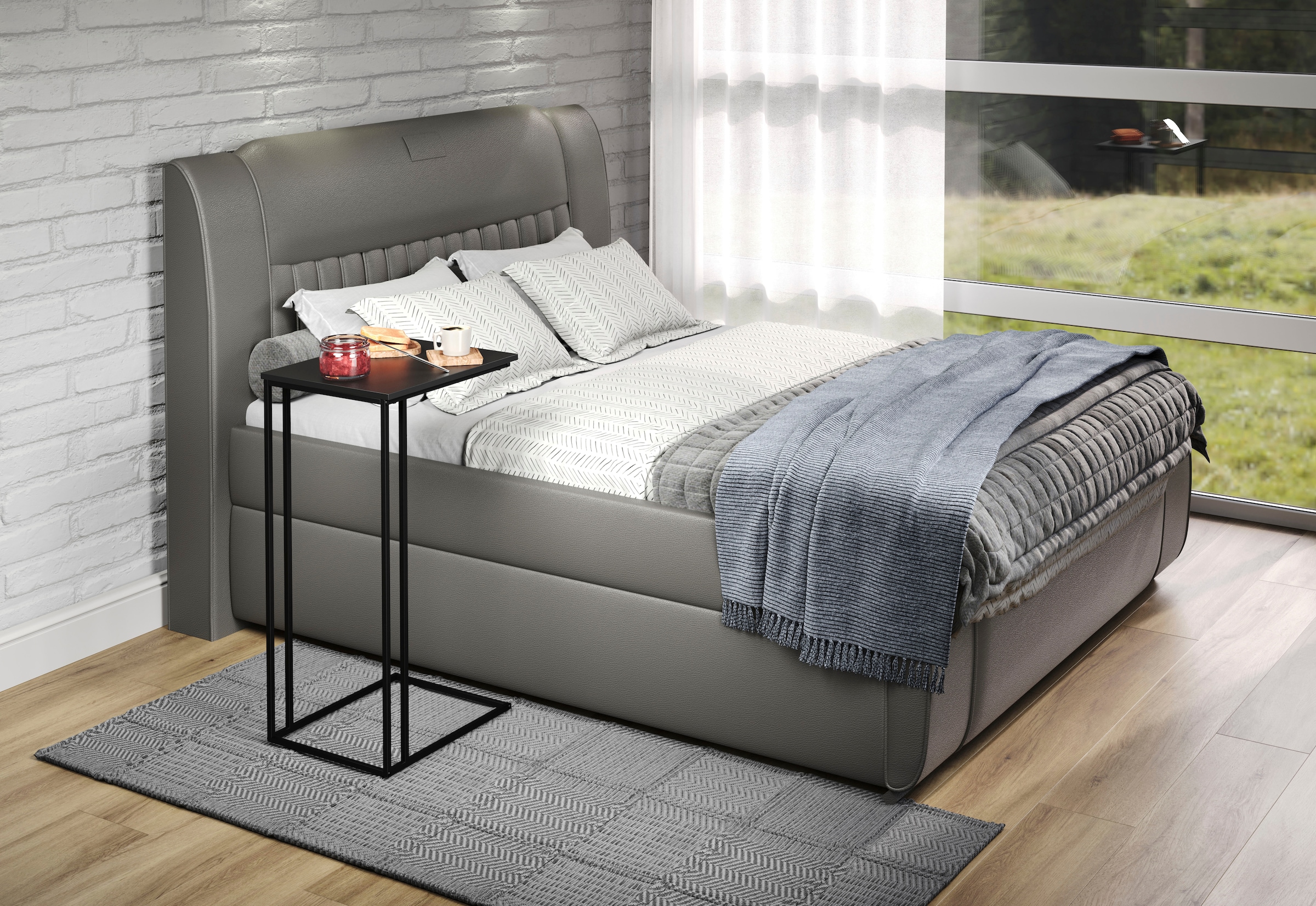 Home affaire Table d'appoint »Sterling« 1 cuis tlg. Nachttisch für ein Boxspringbett - Couchtisch (B/T/H): 50/40/91 cm