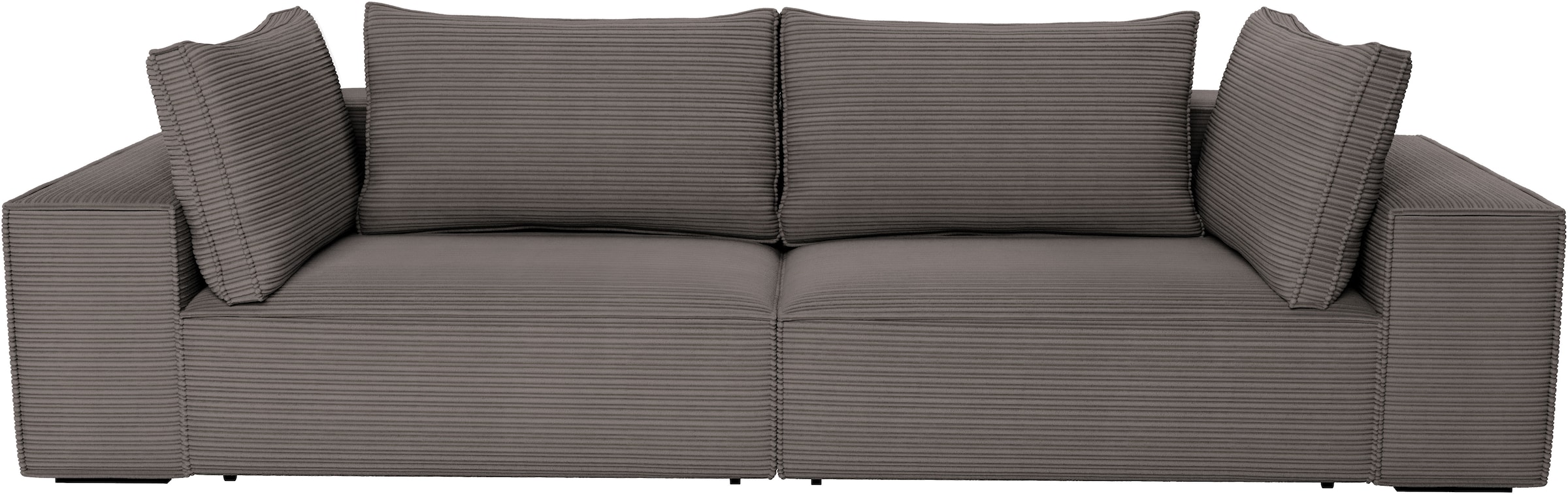 Trends by HG Canapé Big »Conor XXL, B: 312cm, Liegefläche: 138x 238cm, in Cord und Velours« avec fonction couchage et coffre de lit