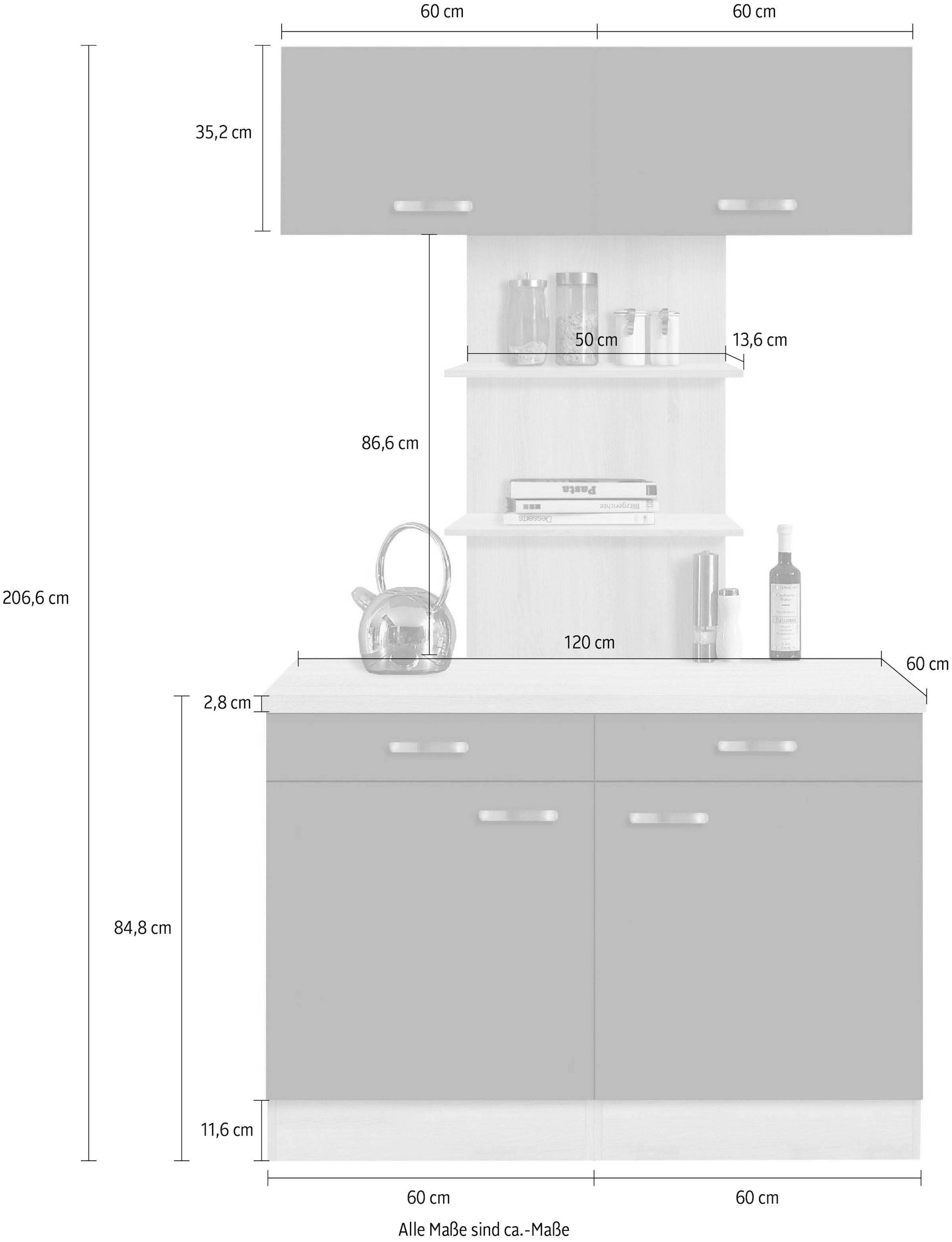 OPTIFIT Buffet »Faro«, mit Metallgriffen, Breite 120 cm