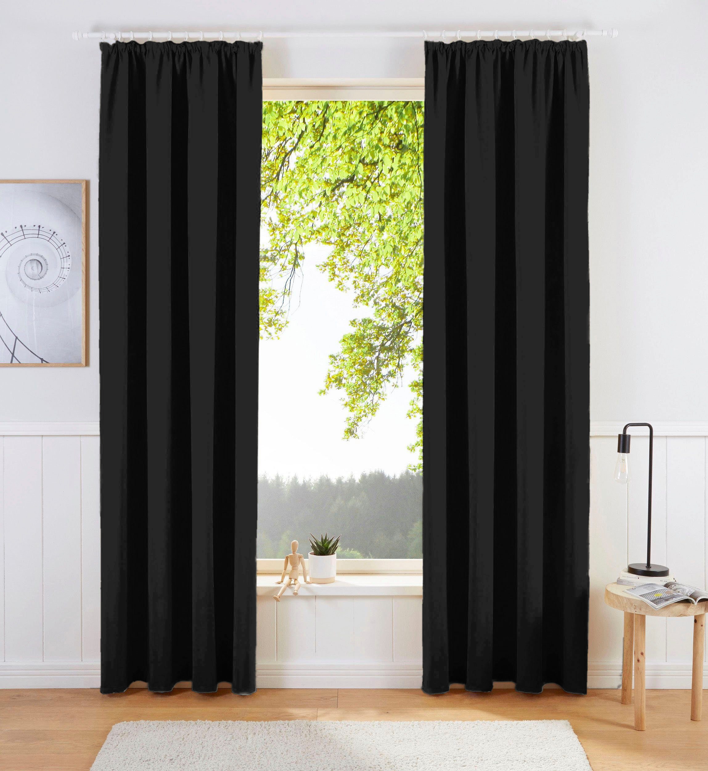 Image of GOODproduct Vorhang "SOLA, Kräuselband, 1& 2er Pack, blickdicht/verdunkelnd, Topseller" Kräuselband 1 Stk. tlg. Breite:130 cm, 1 Schal, einfarbig, Verdunkelung