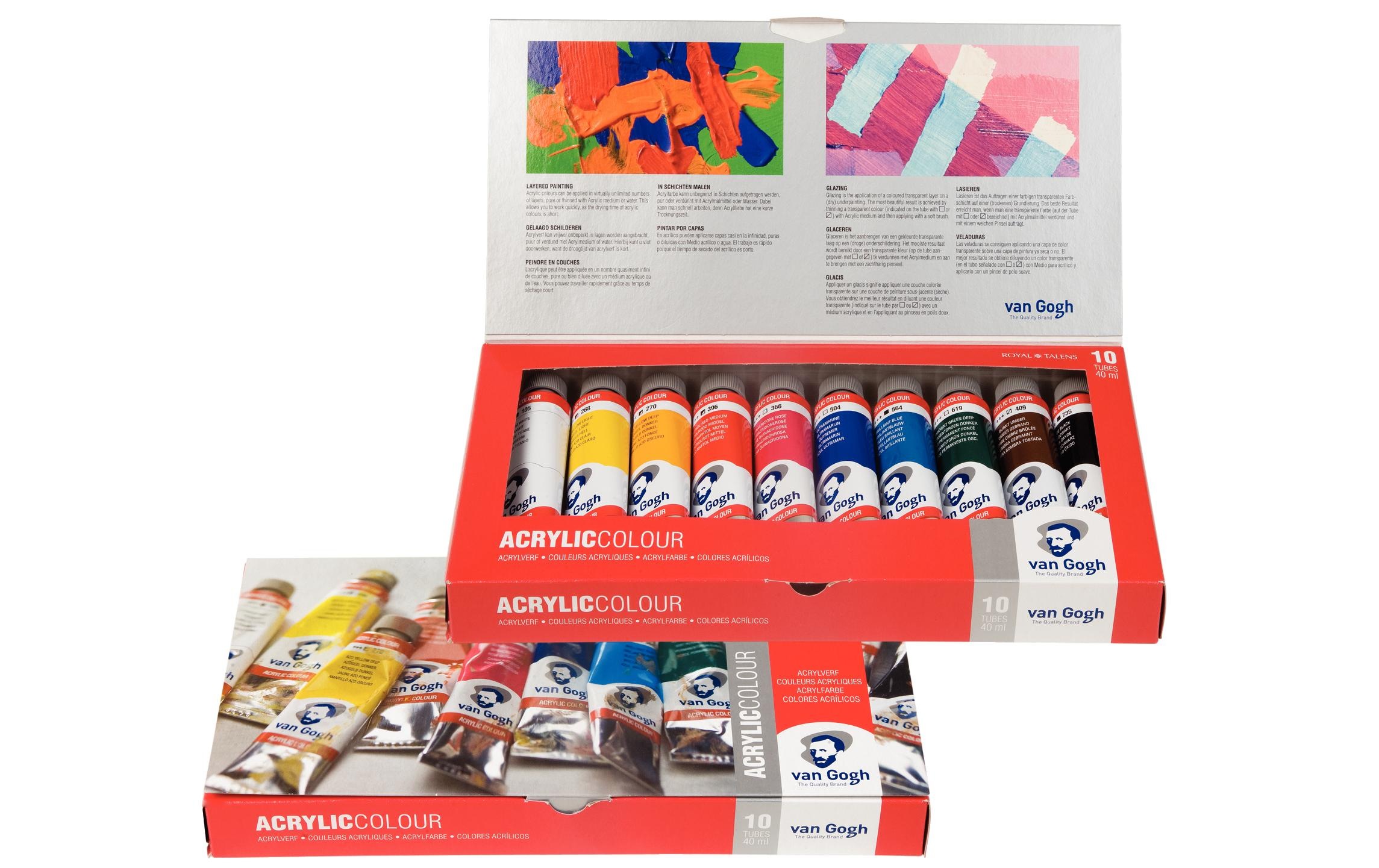 Acrylfarbe »Van Gogh Basic-Set, 40 ml, Mehrfarbig«