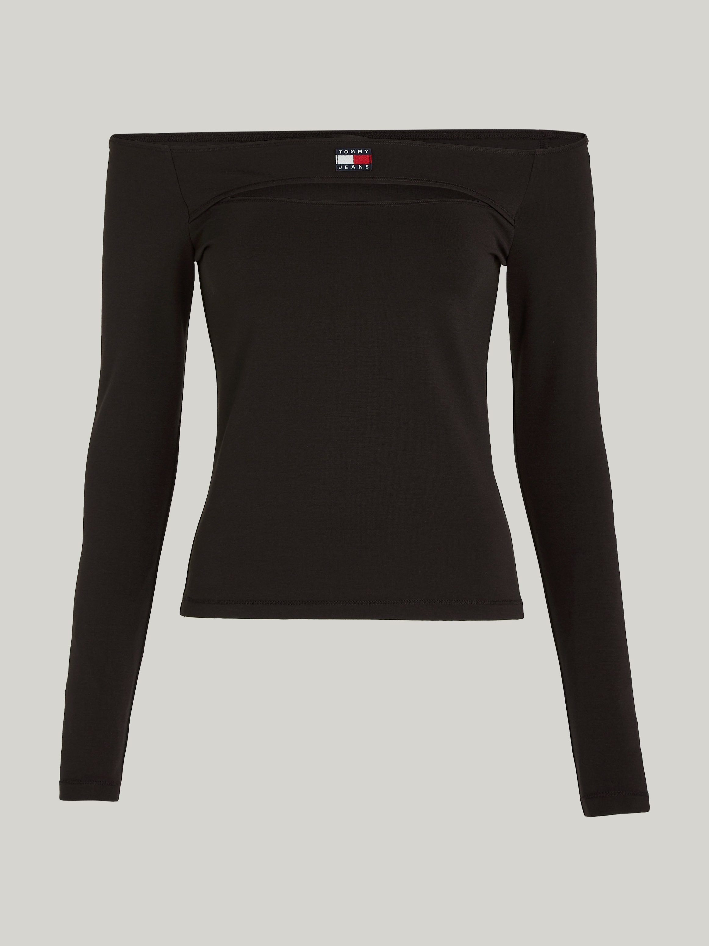 Tommy Jeans Langarmshirt »TJW SLIM BADGE CUTOUT TOP LS«, mit Tommy Jeans Logo