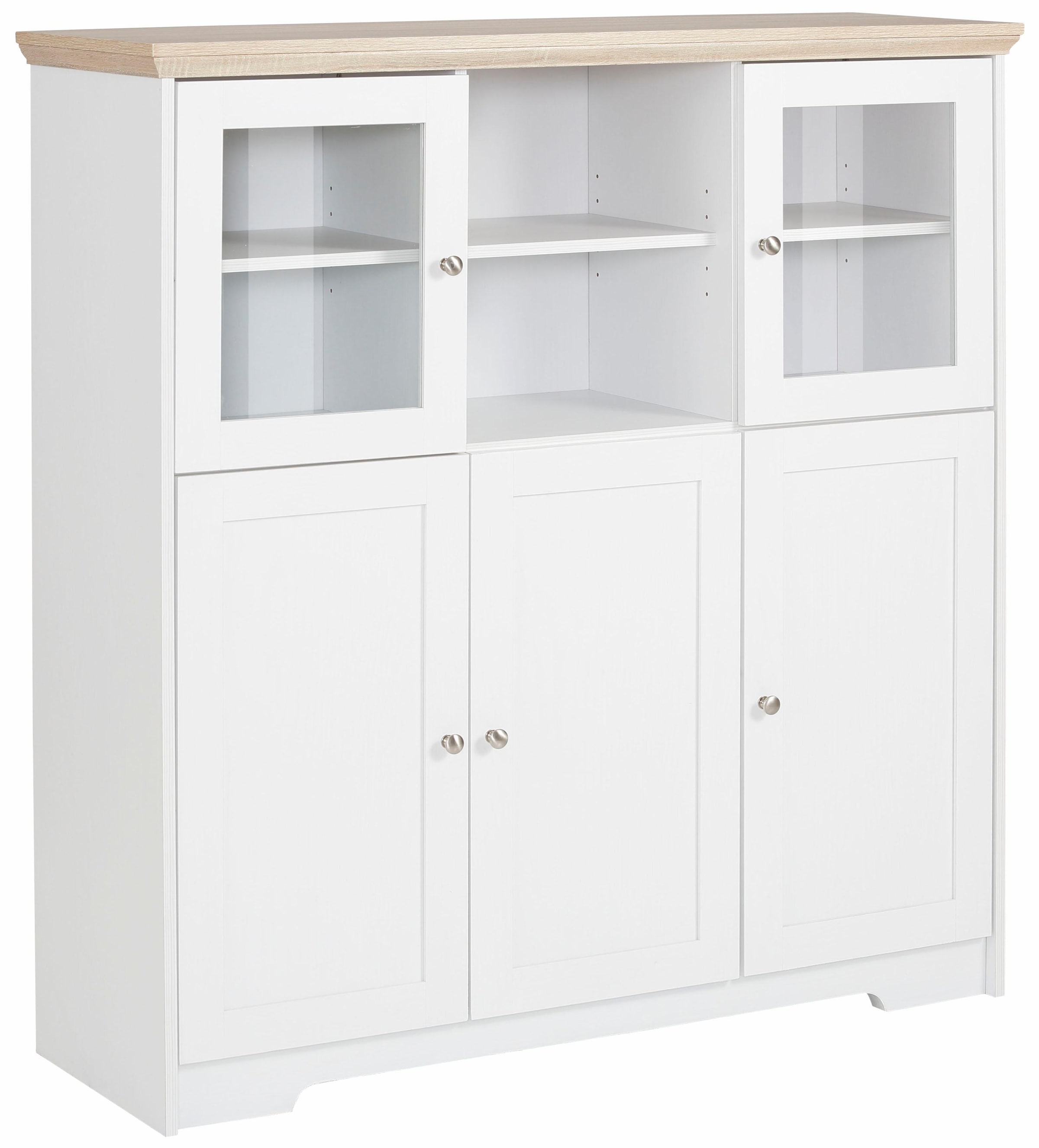 Home affaire Highboard »Nanna«, in duroplastischer Oberfläche Folien Eichen-Optik, Breite 118 cm