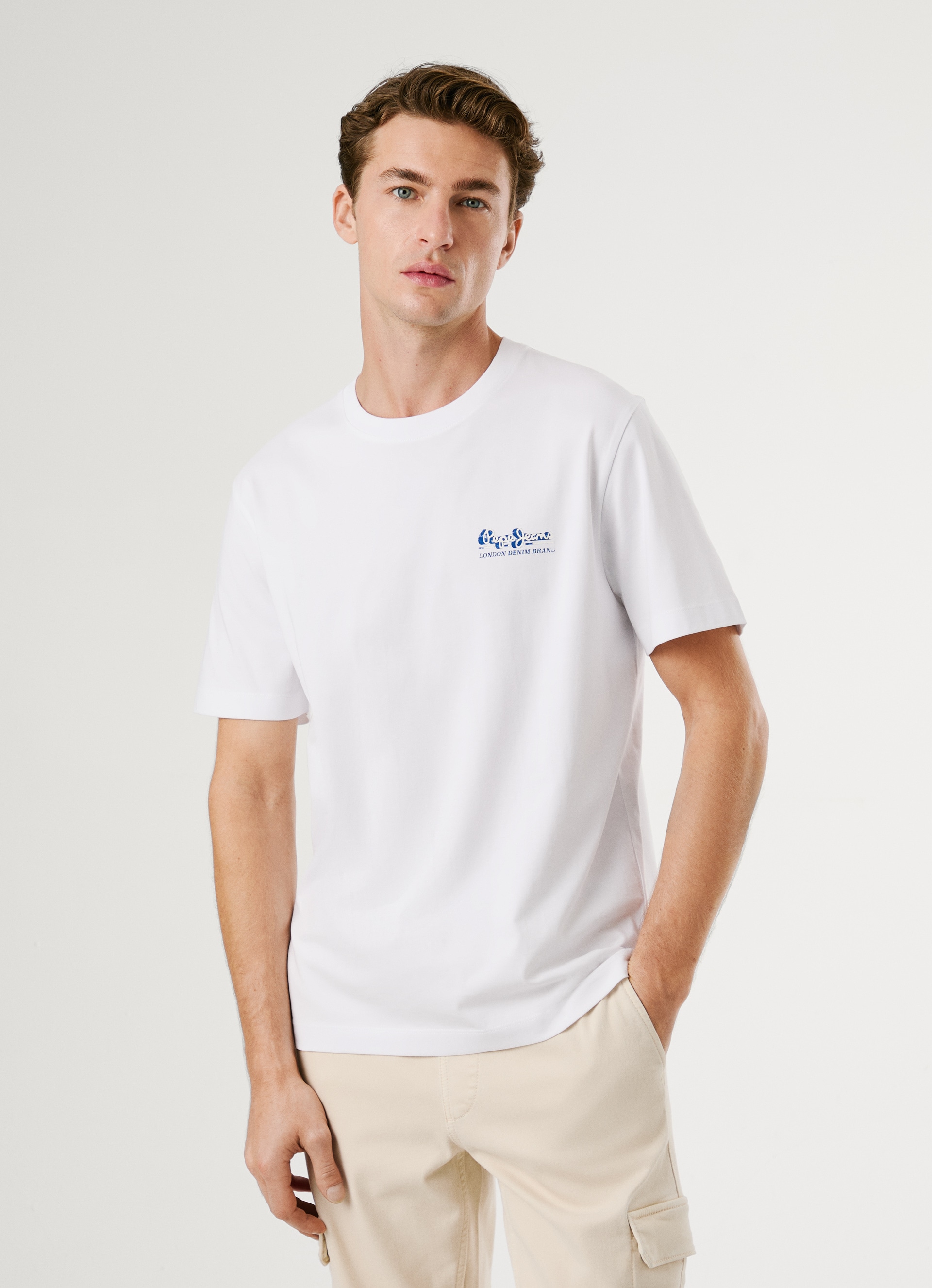 Image of Pepe Jeans T-Shirt "MILON TEE" mit geripptem Rundhals