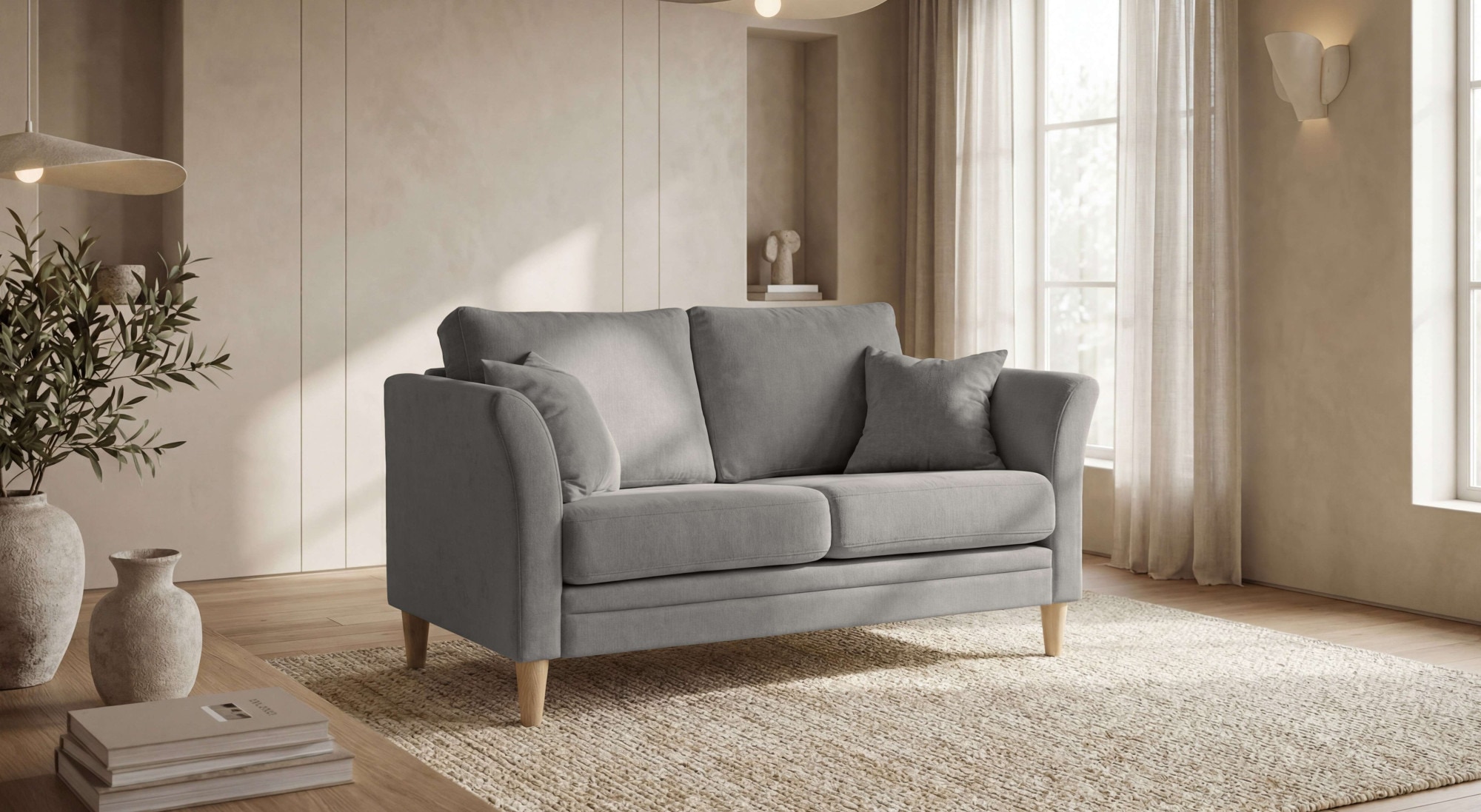 Image of Home affaire 2-Sitzer "Arellano, Breite 155 cm" klassisches Design, 2 Zierkissen inklusive, Webstoff fein, Chenille