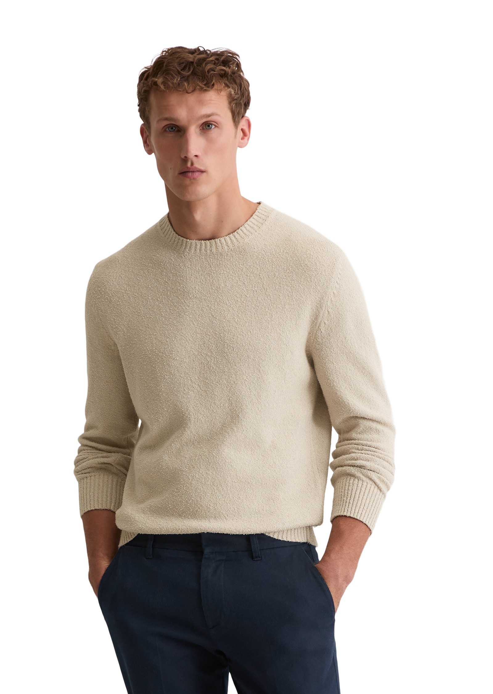 Image of Marc OPolo Rundhalspullover "regular aus Bio-Baumwoll-Mix-Boucle"