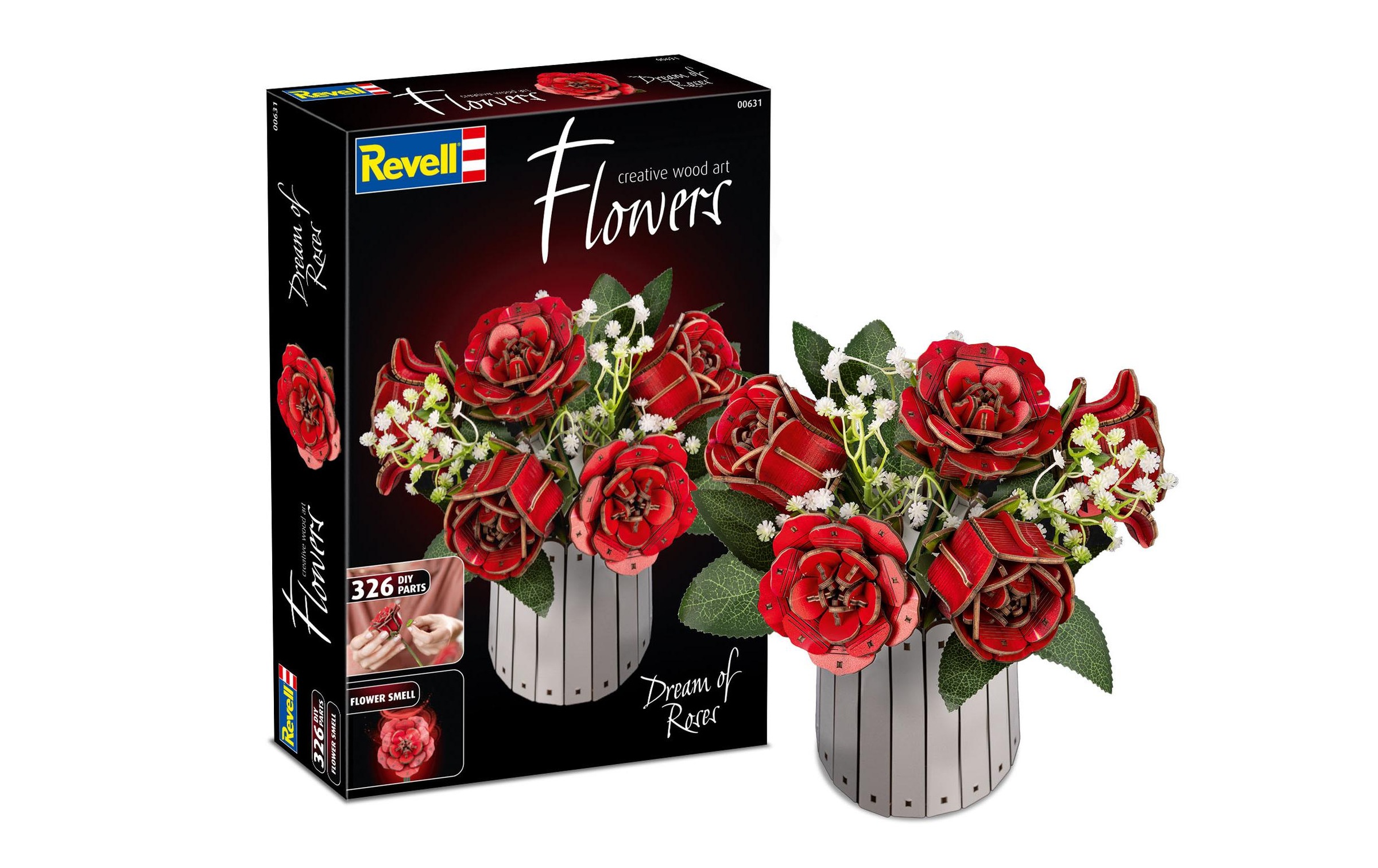 Image of Revell Modellbausatz "Dream of Roses Holz, Rosen-Bouquet mit Vase und Duft" 295 Stk. tlg.