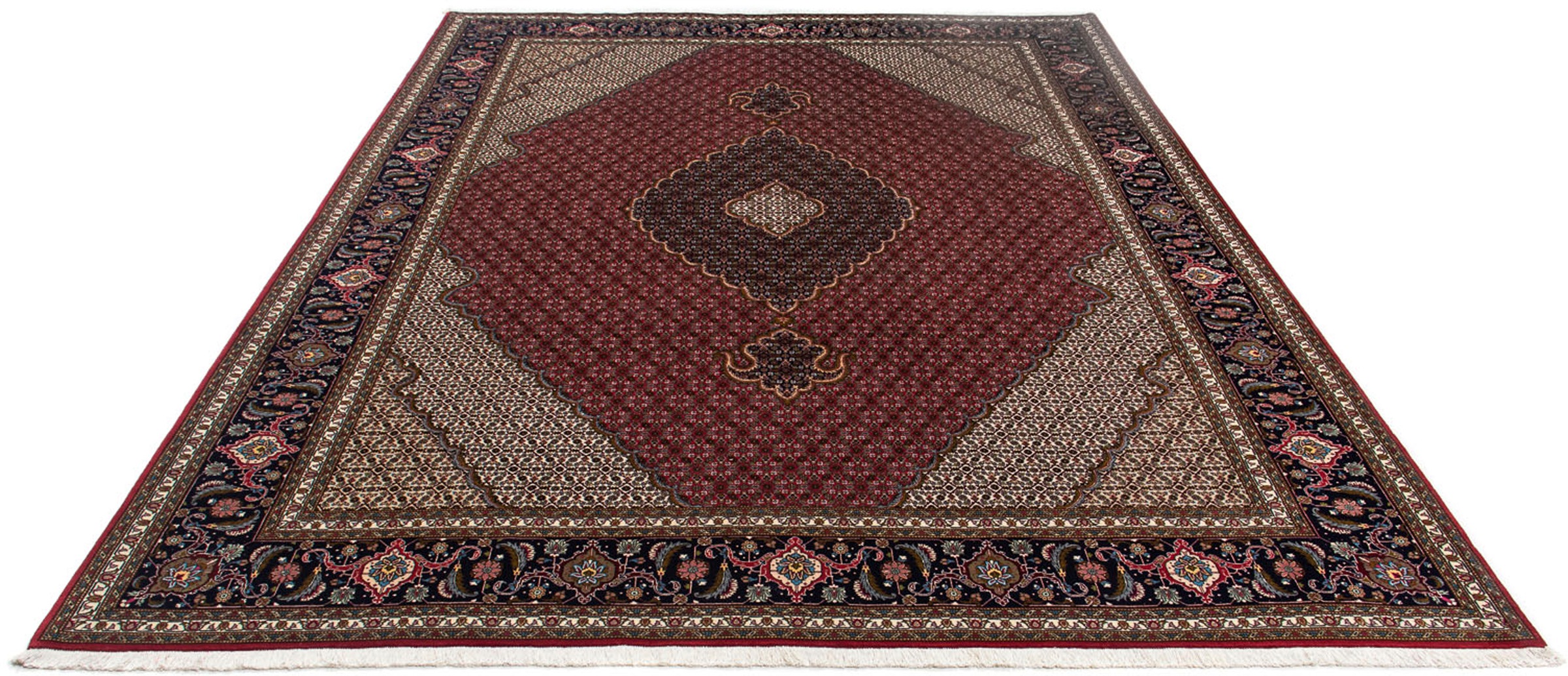 Image of morgenland Orientteppich »Perser - Täbriz - 348 x 252 cm - dunkelrot«, rechteckig, 10 mm Höhe, Wohnzimmer, Handgeknüpft, Einzelstück mit Zertifikat bei Ackermann Versand Schweiz
