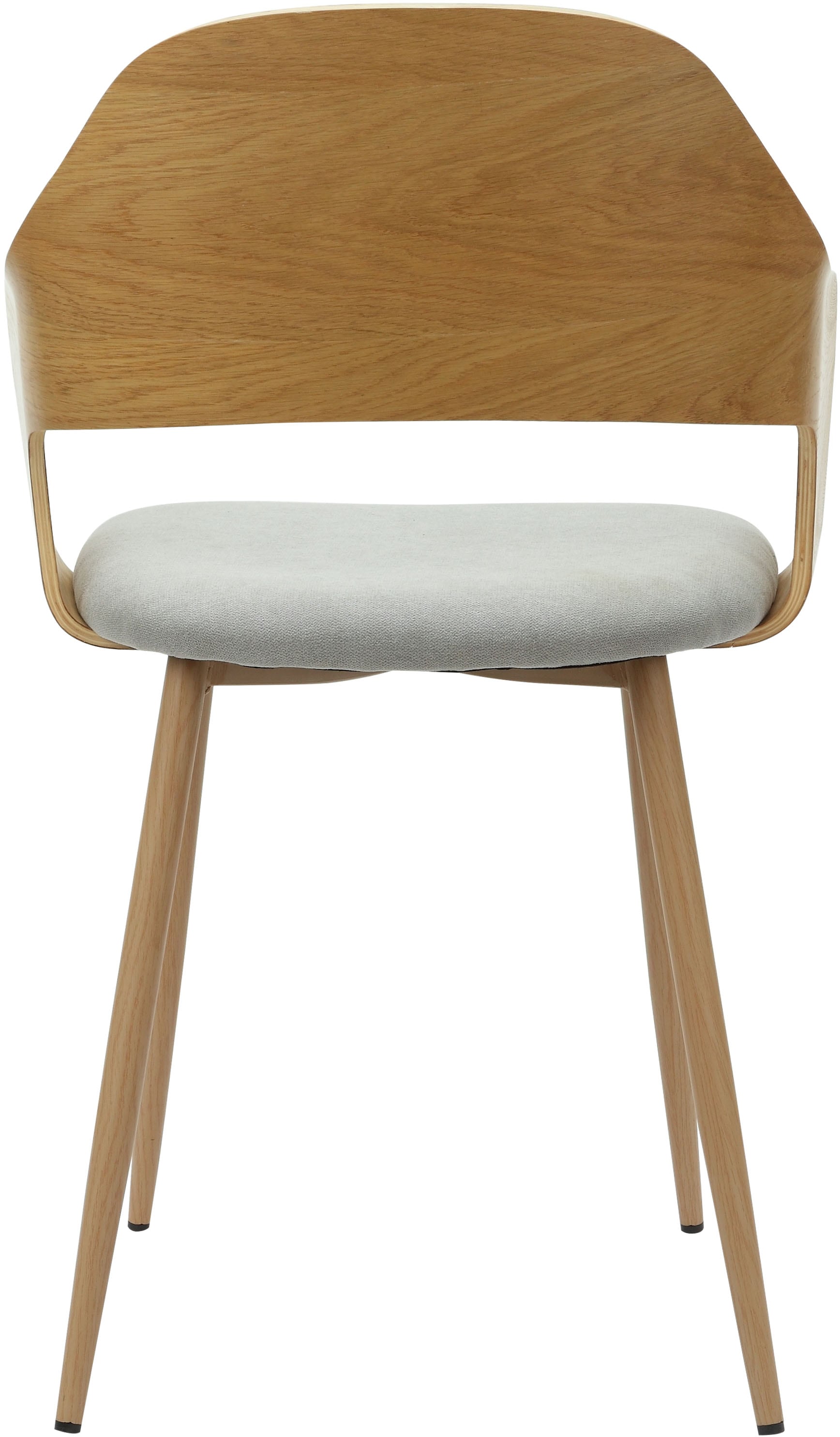 Home affaire Esszimmerstuhl »Belleville« (Set) 2 Stk.Rückenlehne in Eichenfurnier, Beine aus Metall