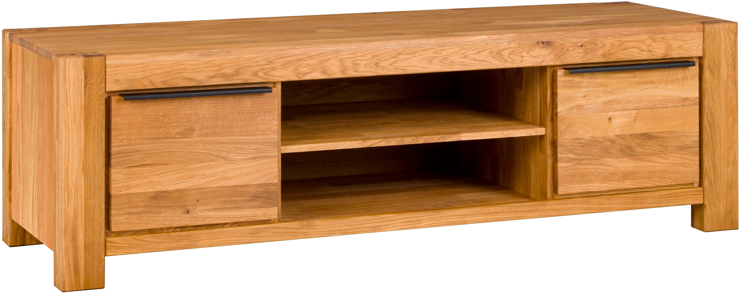 Image of Home affaire Lowboard "SINA B/T/H: 173/45/51cm, schwarze Griffe, teilmassiv" 2 offene Fächer, holztür inkl. Dämpfer