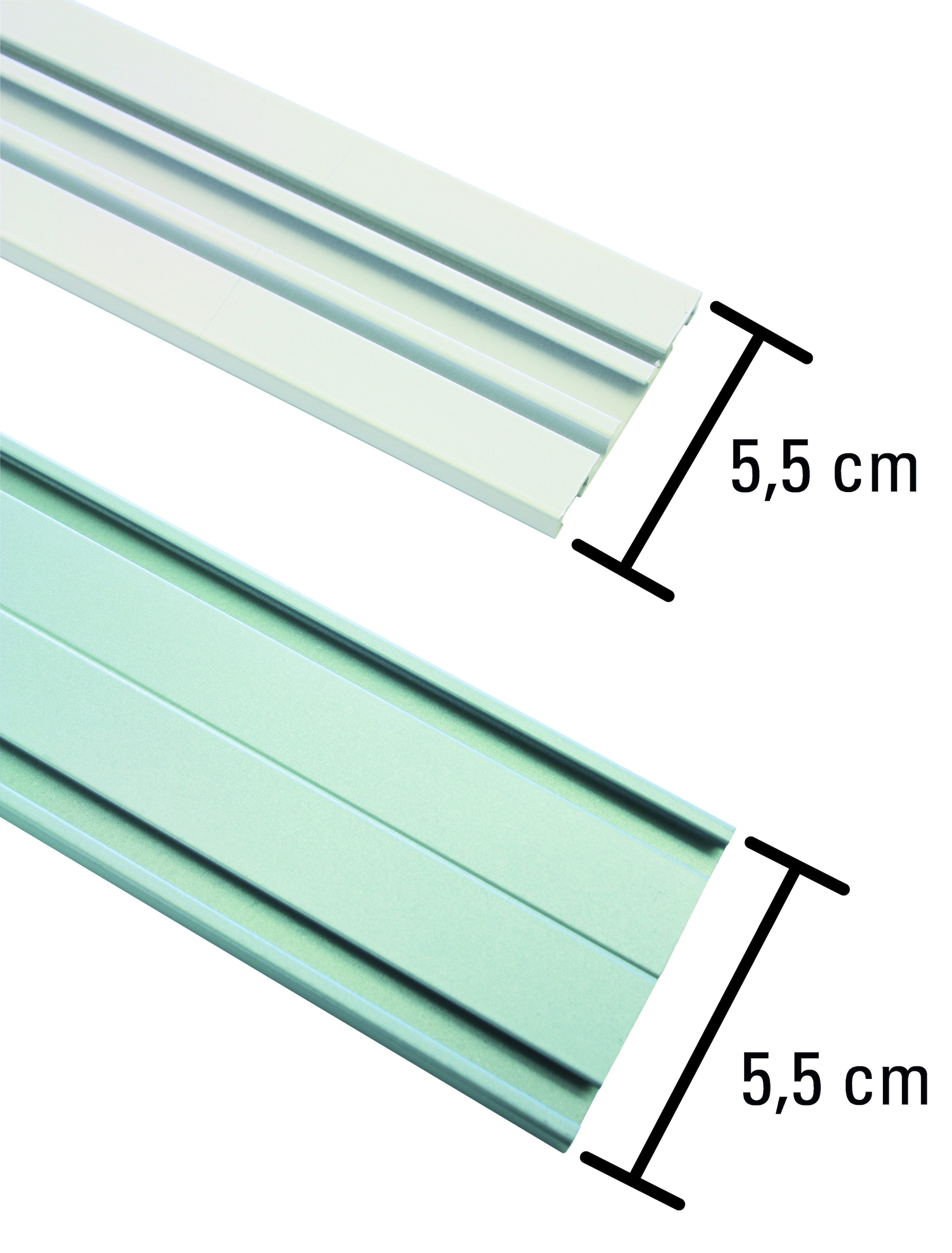 GARDINIA Vorhangschiene, 2 läufig-läufig, Fixmass, Serie Aluminim-Vorhangschiene