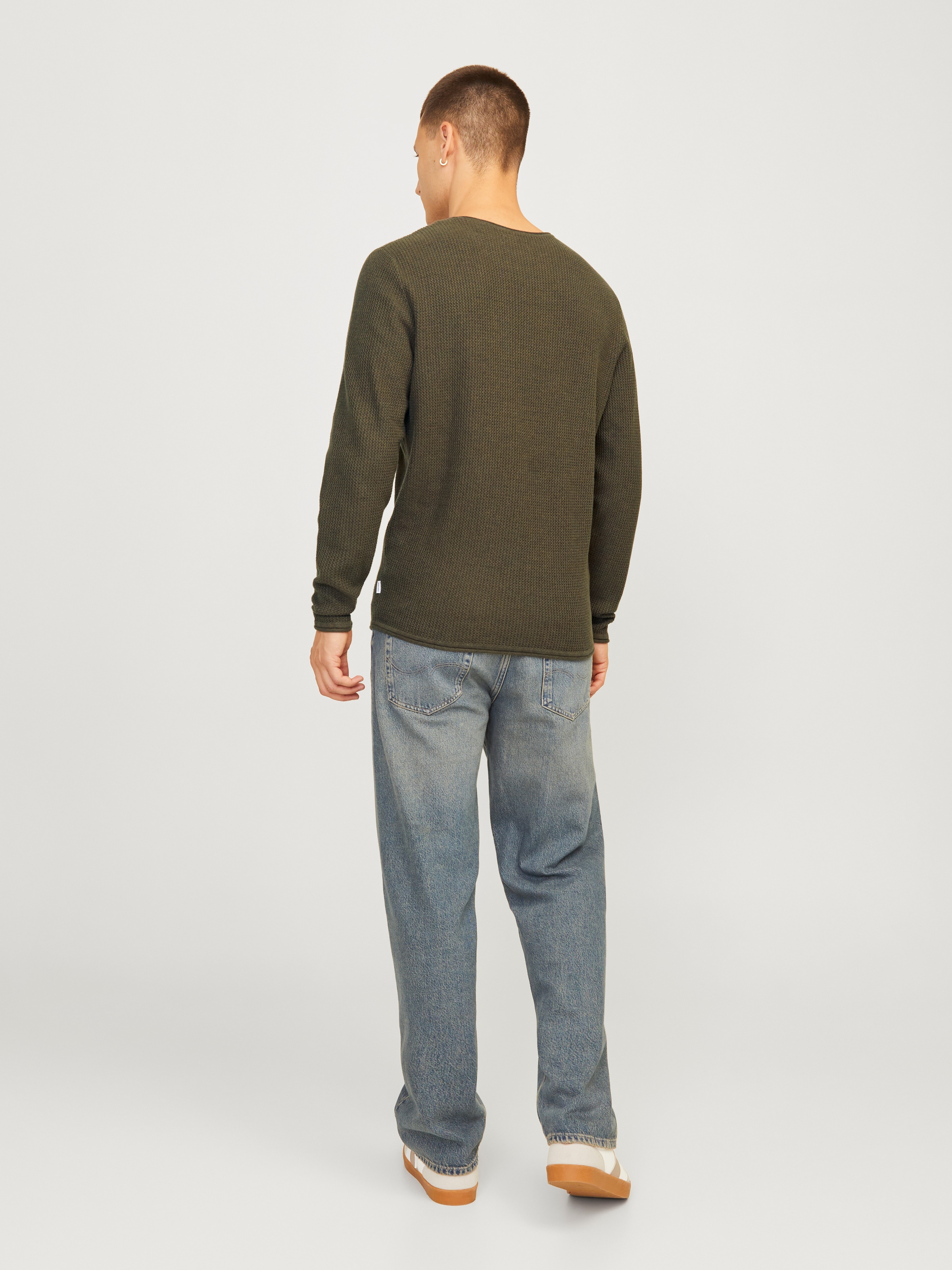 Jack & Jones Rundhalspullover »JJECOOPER KNIT CREW NECK NOOS«, in Strick Optik