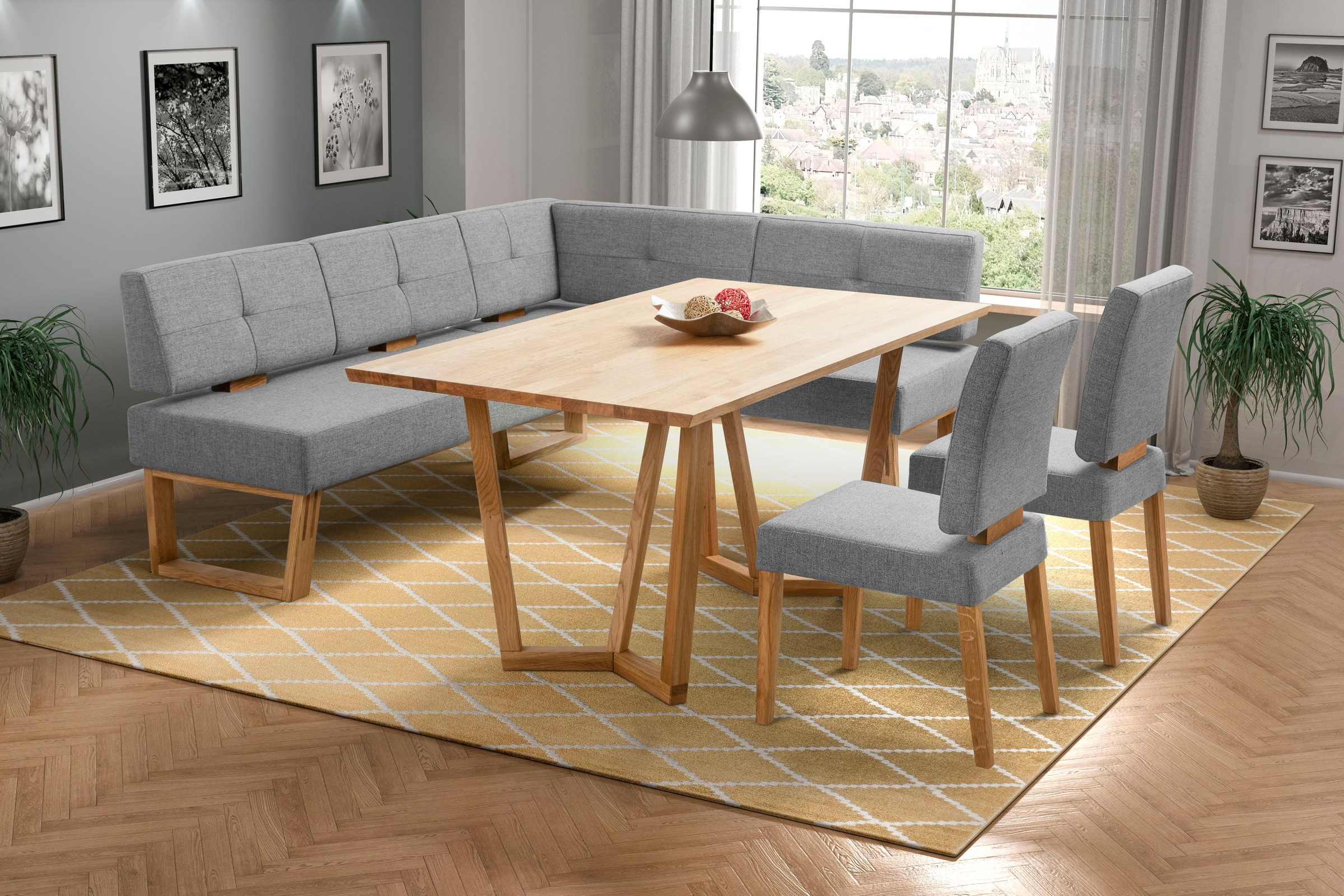 OTTO home Esszimmerstuhl "Ponza Polsterstuhl" (Set) 2 Stk.Gestell Eiche massiv geölt, Esszimmer Bestseller