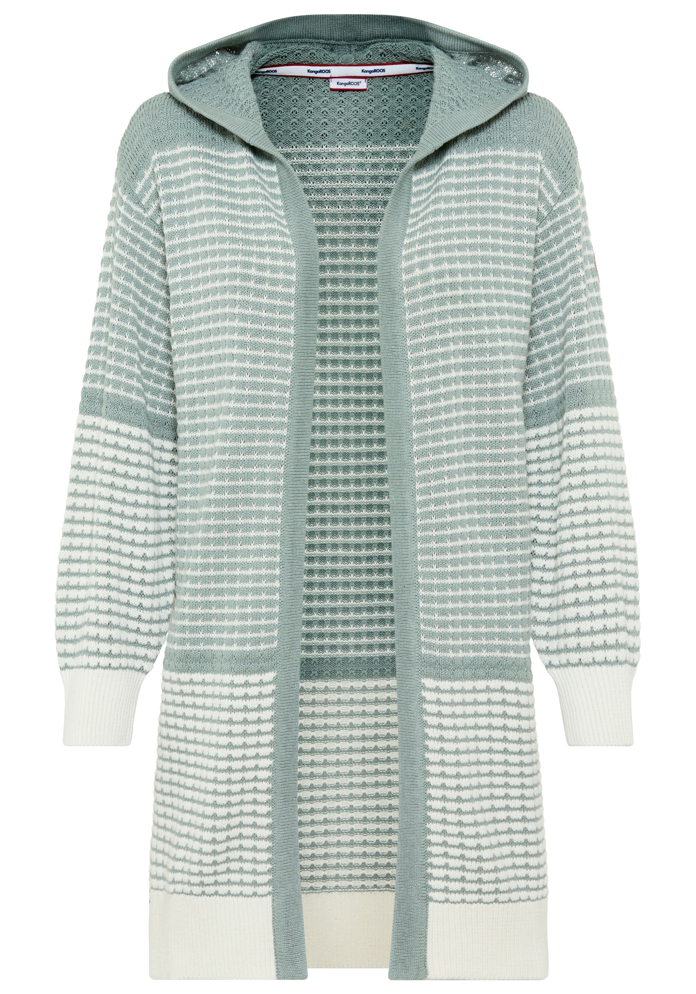 KangaROOS Cardigan à capuche avec design à motifs, forme longue, coupe décontractée, Mini-Me