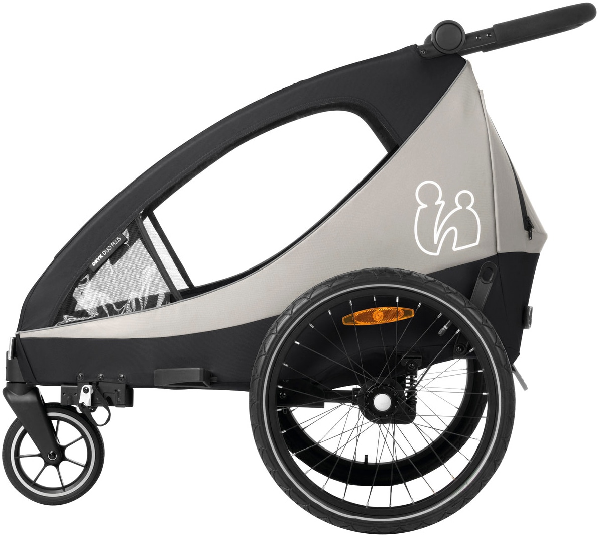 Hauck Fahrradkinderanhänger »2in1 Bike Trailer und Buggy Dryk Duo Plus, black« für 2 Kinder; inklusive Deichsel