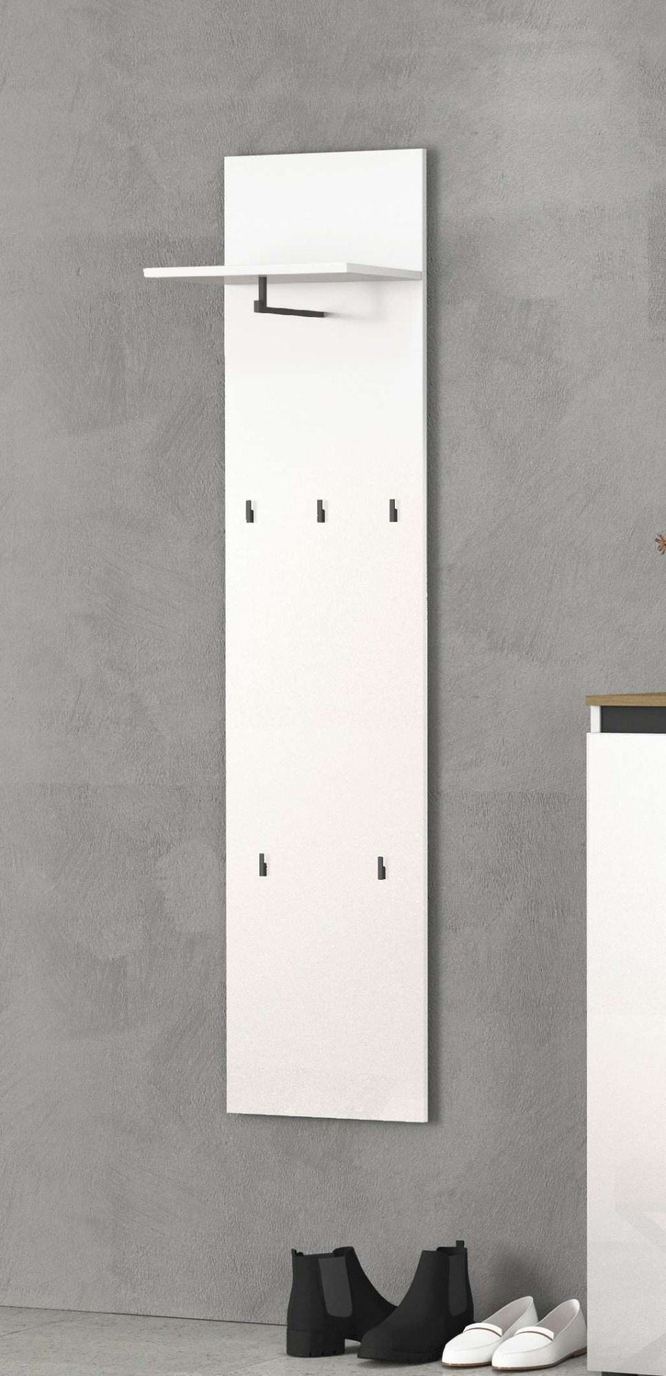 Image of Home affaire Garderobenpaneel "Wandpaneel ZIPPO mit 5 Haken und Hutablage, zur Wandmontage" 1 Stk. tlg. Wandpaneel, Hochglanz lackiert, Made in Italy, B/H: 40/170 cm