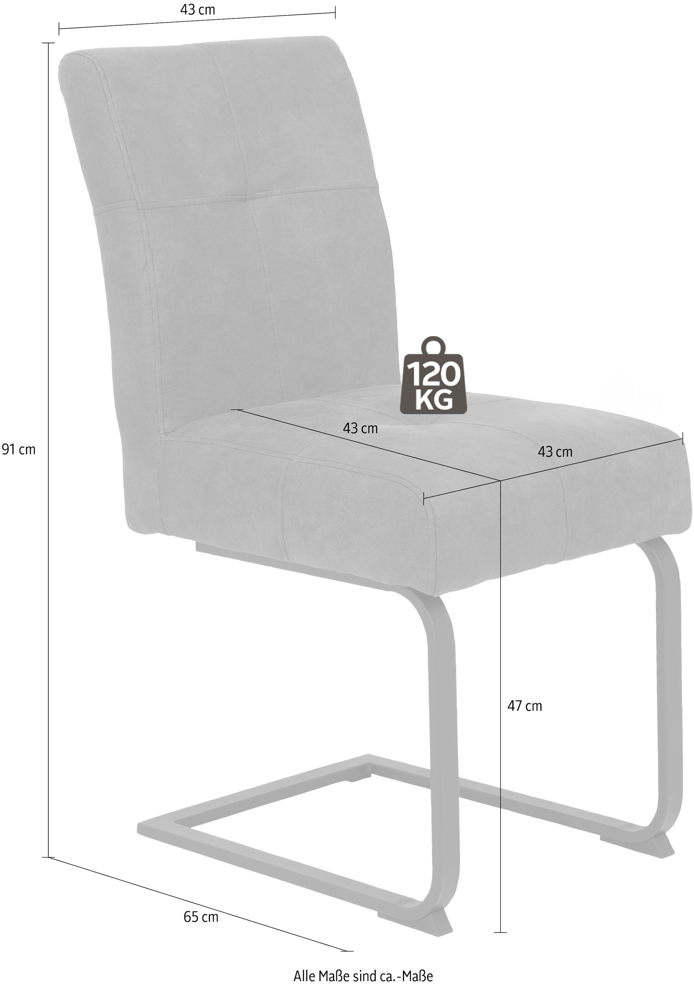 HELA Esszimmerstuhl »Luise«, Schwingstuhl, Freischwinger, 2er-Set, Sitz mit Federkern, extra dicke Polsterung