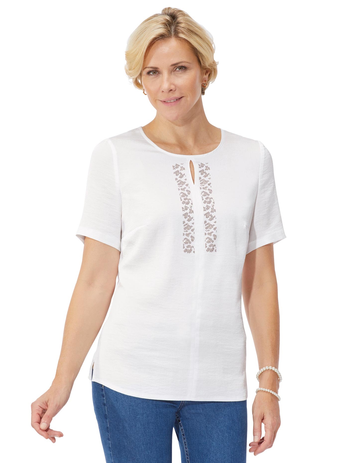 Bluse mit dekorativen Metall-Plättchen