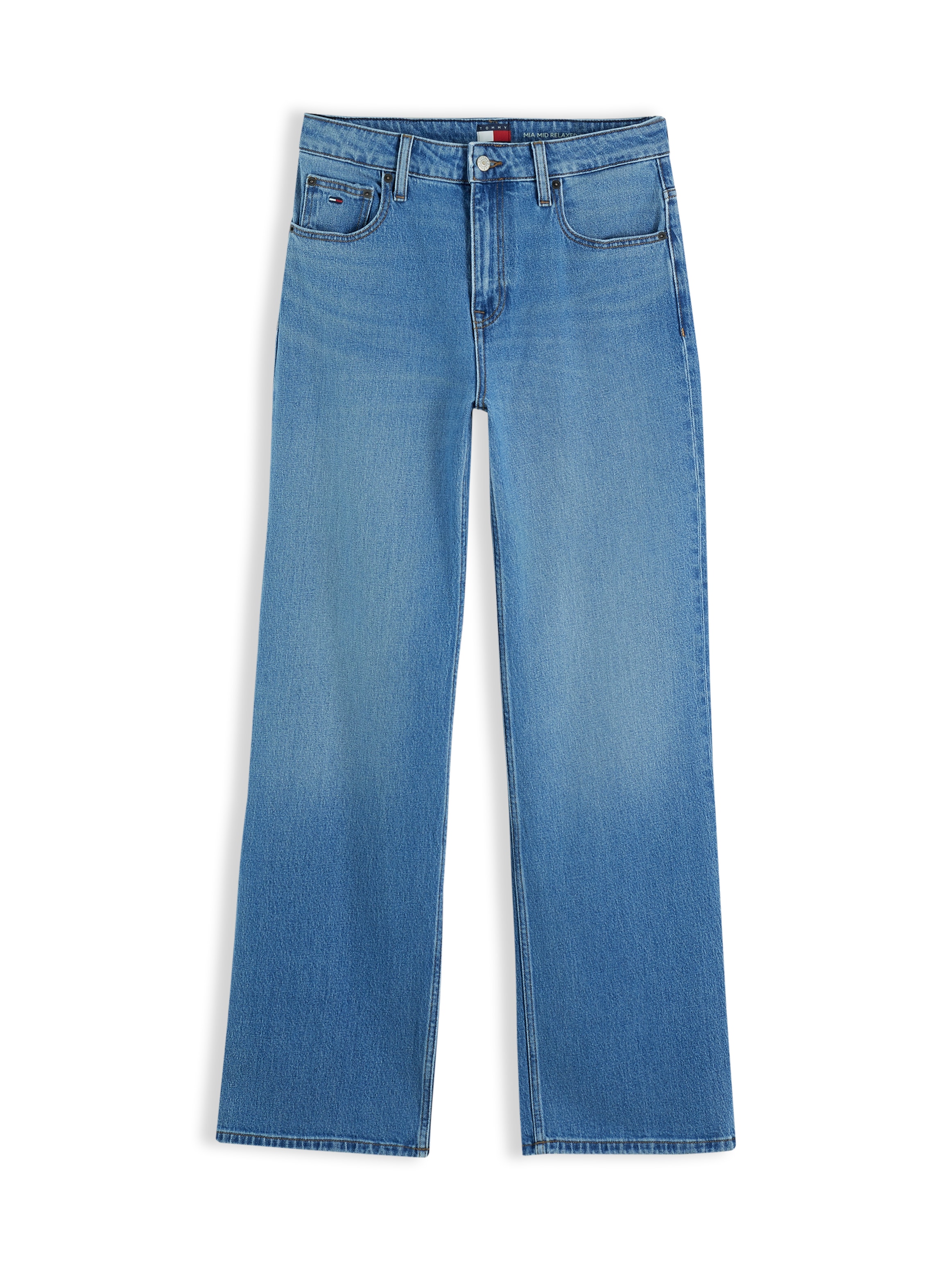 Tommy Jeans Jeans Relax-fit »MIA MID RELAXED STRAIGHT BJ0133« mélange coton, coupe décontractée