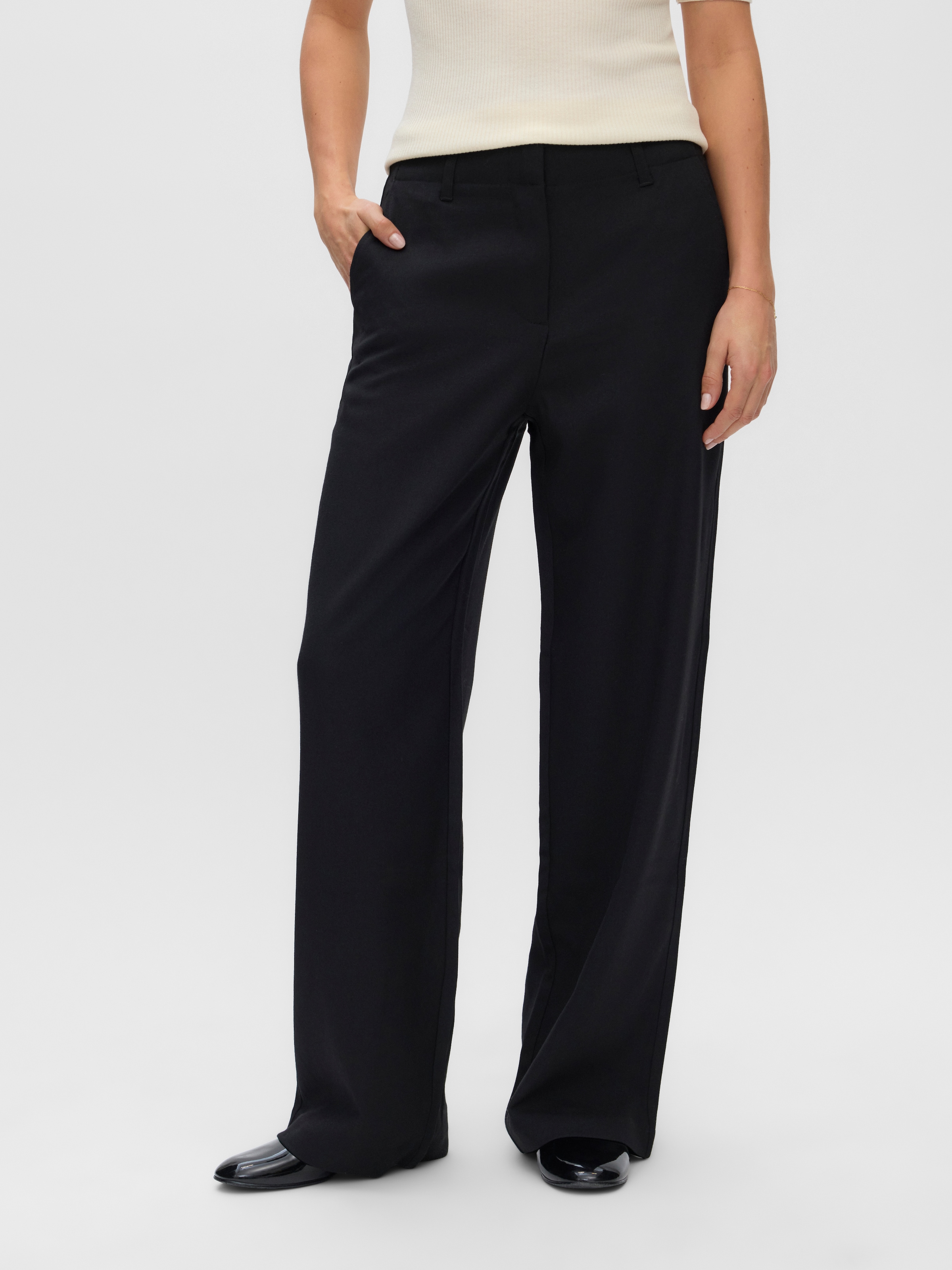Image of Vero Moda Anzughose "VMBESTIE HW WIDE PANT NOOS" Materialmix