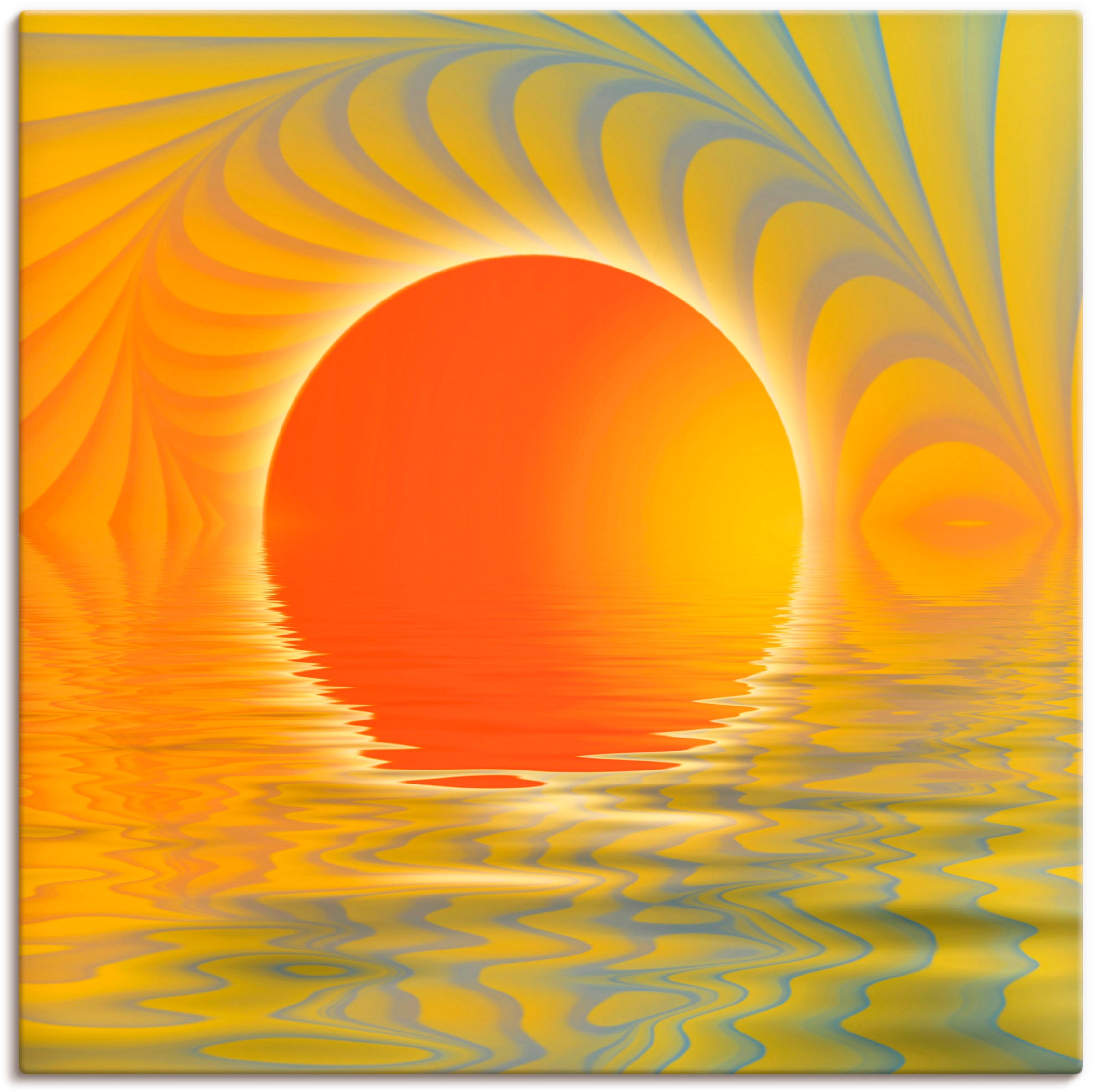 Image of Artland Leinwandbild "Abstrakter Sonnenuntergang" Muster 1 Stk. tlg. auf Holzrahmen gespannt