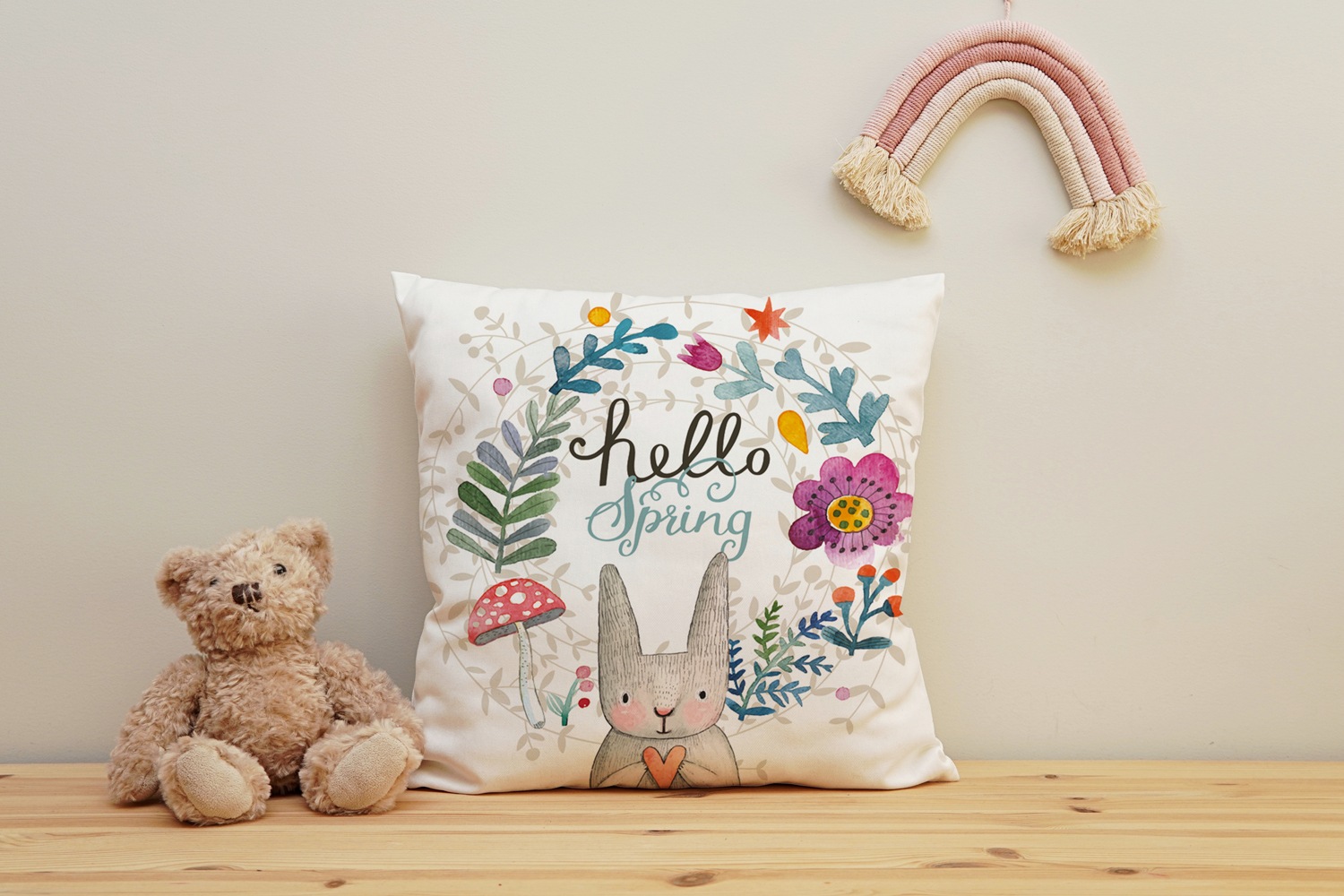 queence Dekokissen »Willow«, mit einem frühlingshaften Hasen