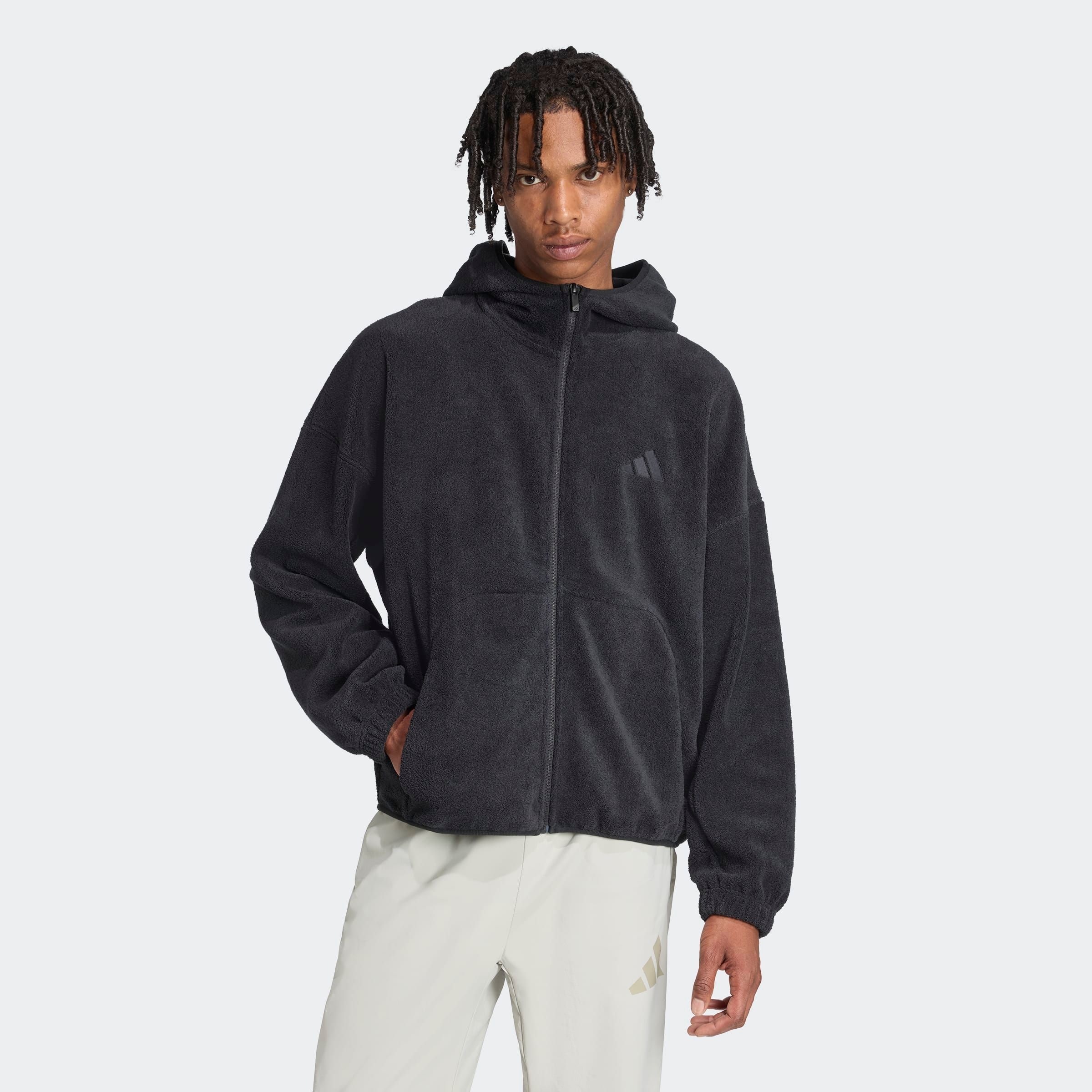 Image of adidas Sportswear Kapuzensweatshirt "FUTURE ICONS SMALL LOGO LOW PILE FLEECE MIT DURCHGEHENDEM REISSVERSCH"